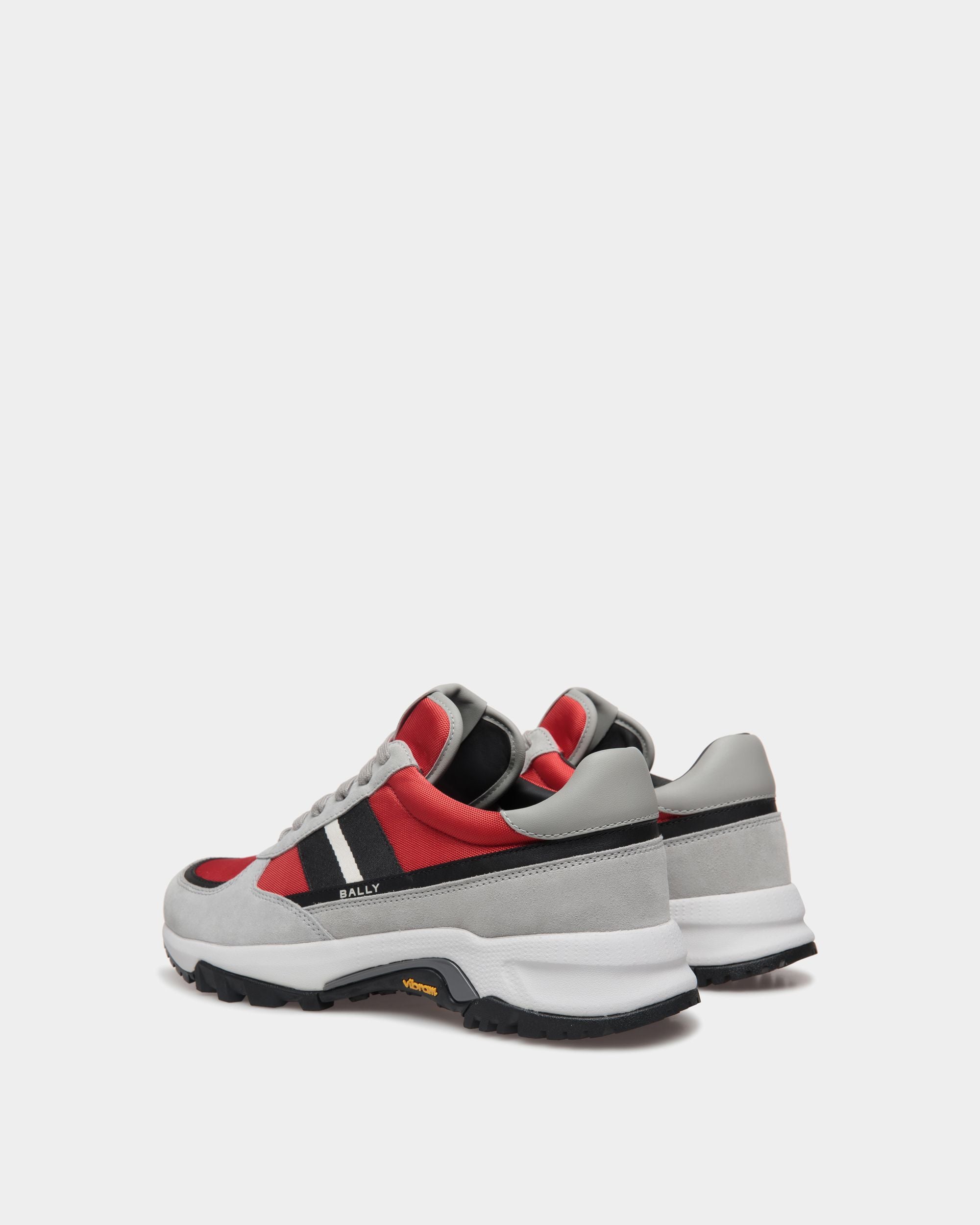 Bally Global - Faster Sneaker In Red Suede Leather and Nylon - Multicolor