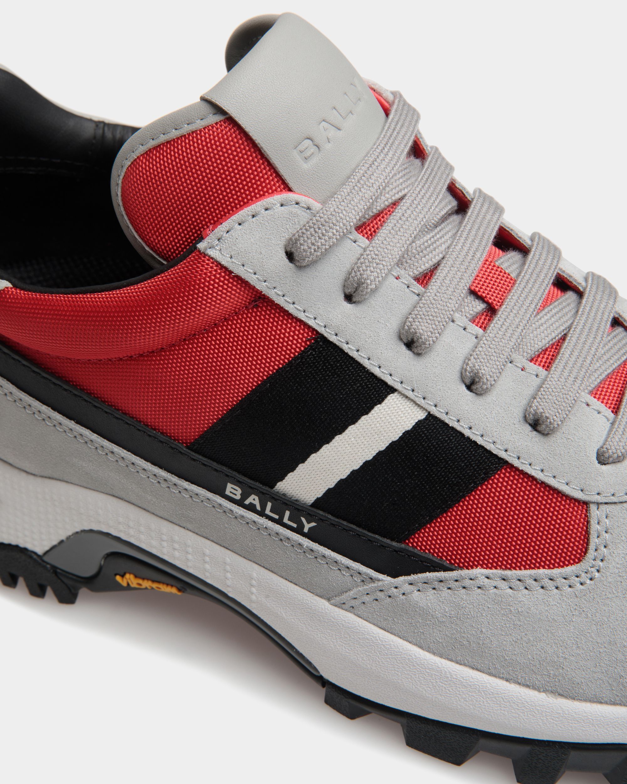 Bally Global - Faster Sneaker In Red Suede Leather and Nylon - Multicolor