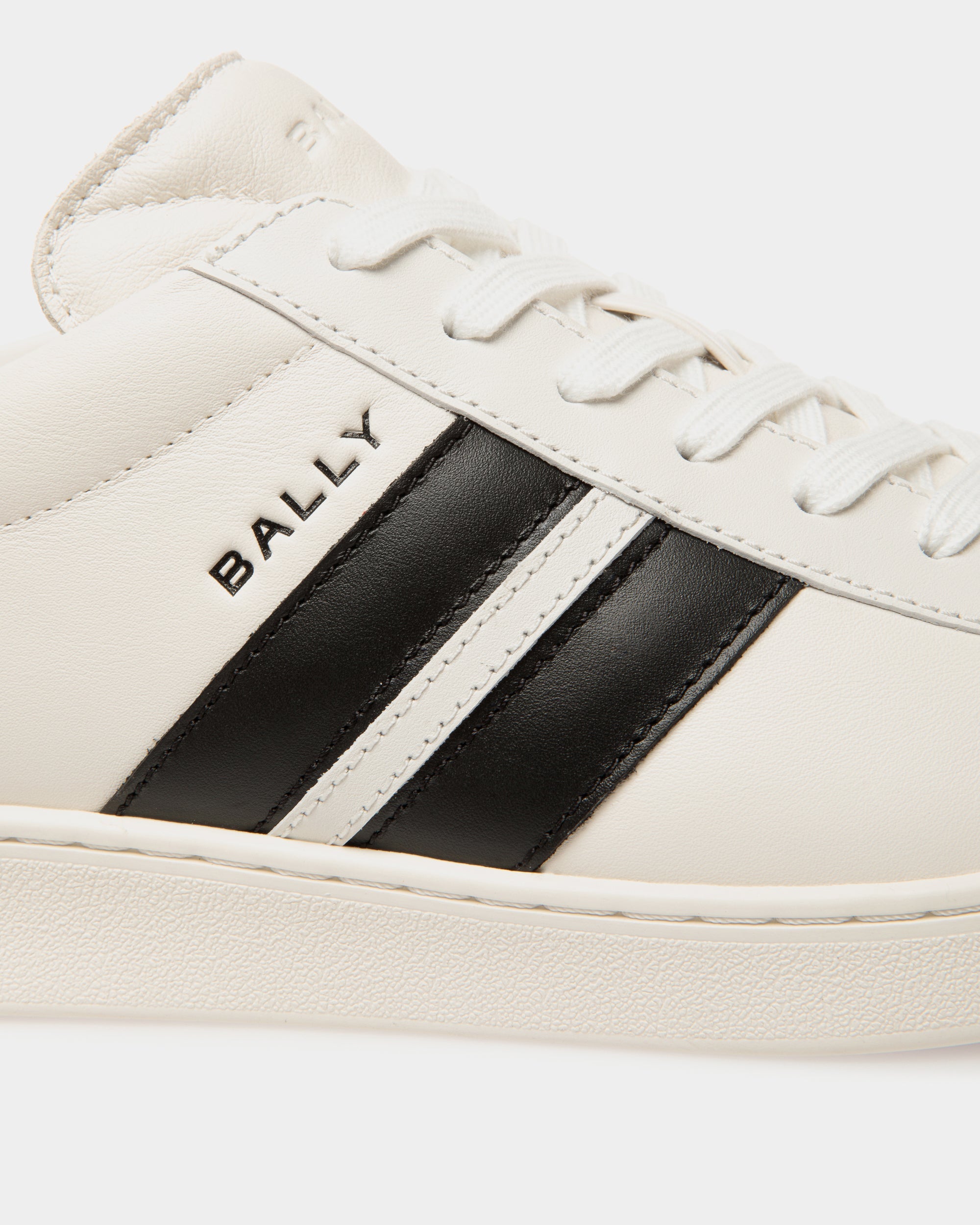 Bally Global - Tennis Sneaker in White and Black Leather - Black