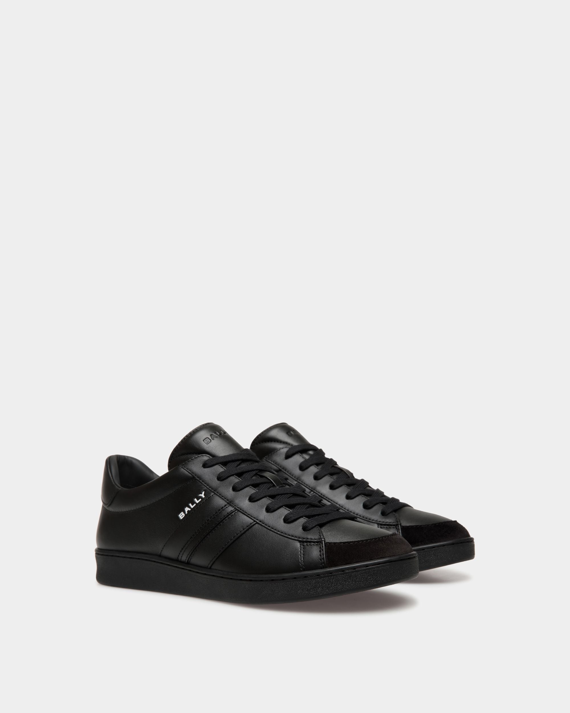 Bally Global - Sneaker Tennis En Cuir Noir - Noir