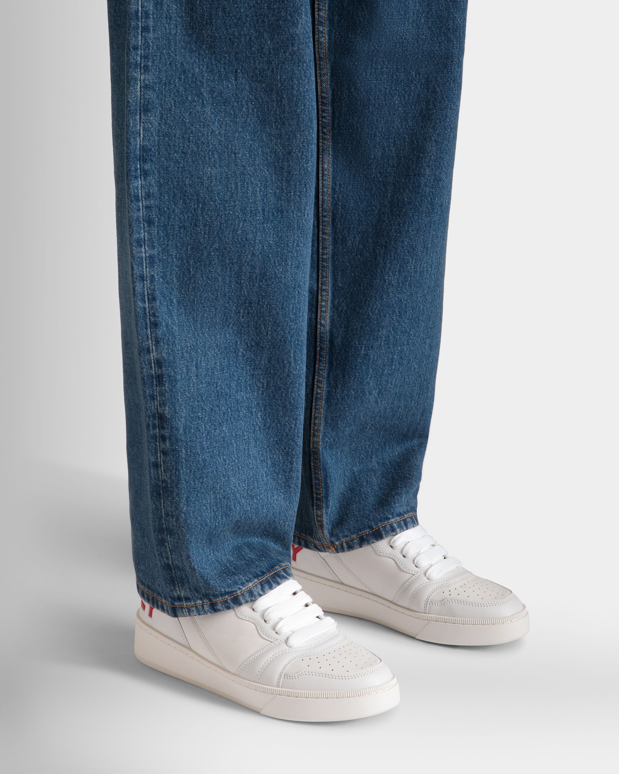 Bally Global - Raise Sneaker in White and Candy Red Leather - White