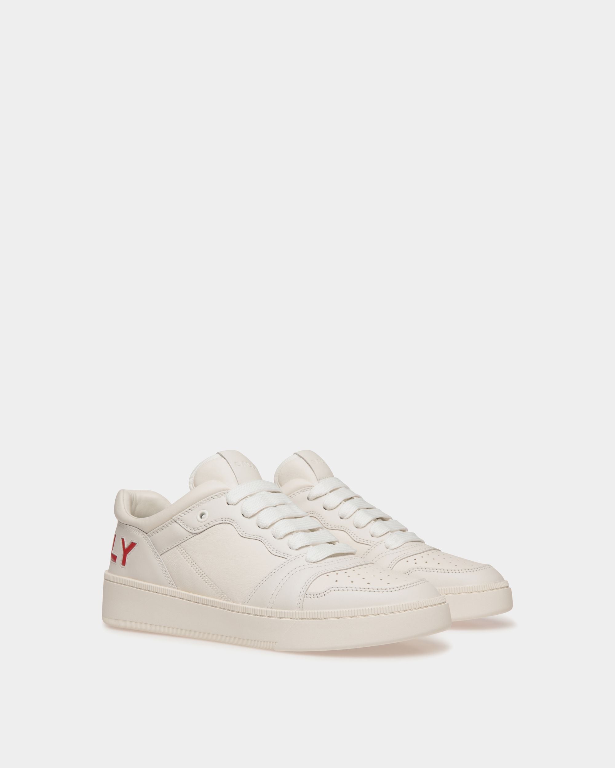 Bally Global - Raise Sneaker in White and Candy Red Leather - White