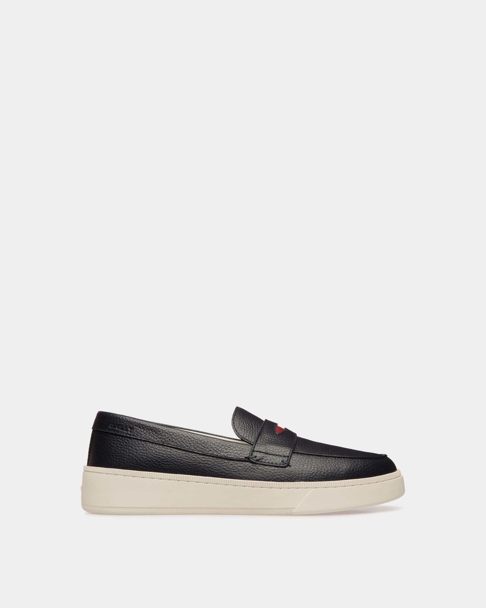 Bally Global - Raise Sneaker in Navy Blue Grained Leather - Blue
