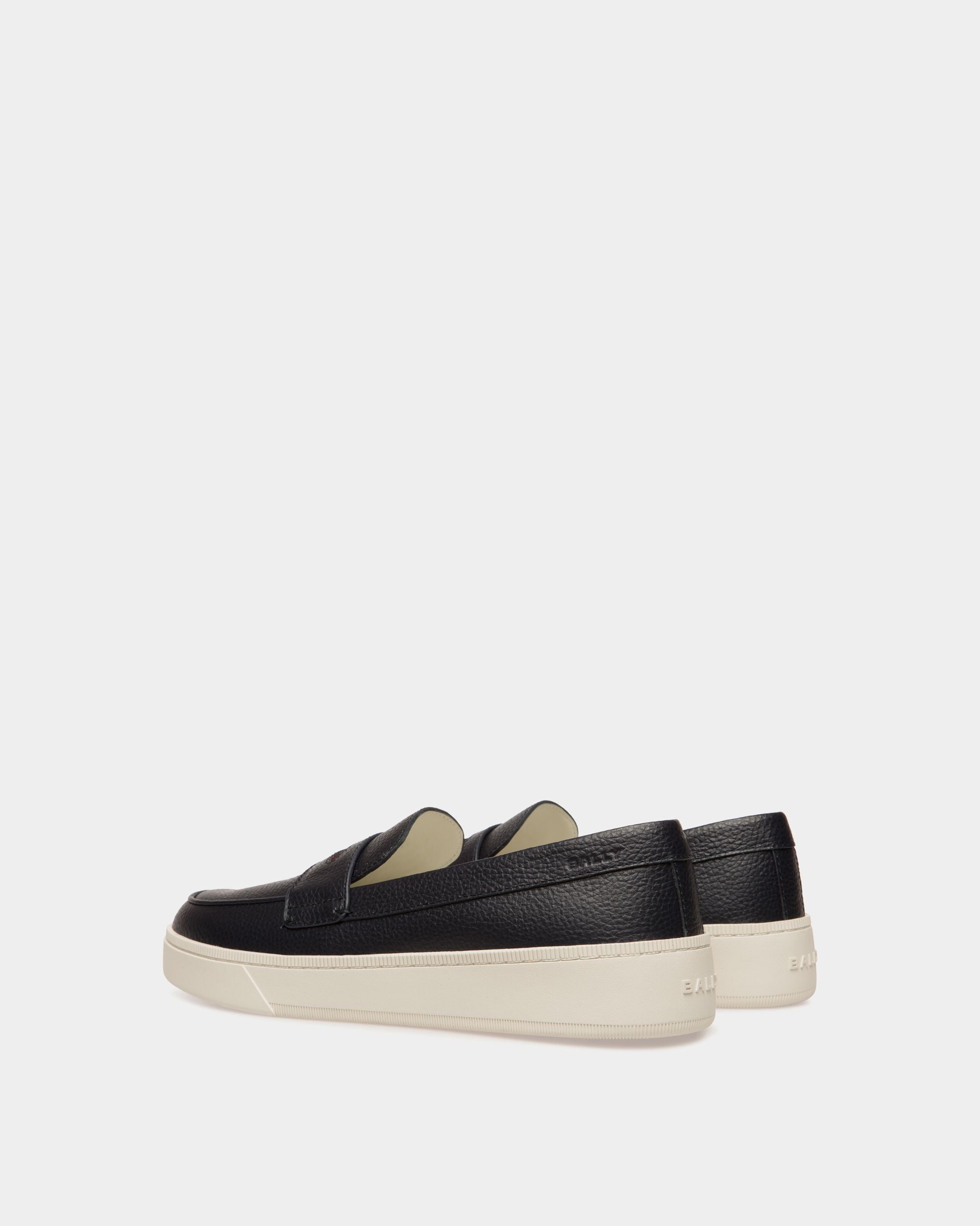 Bally Global - Raise Sneaker in Navy Blue Grained Leather - Blue