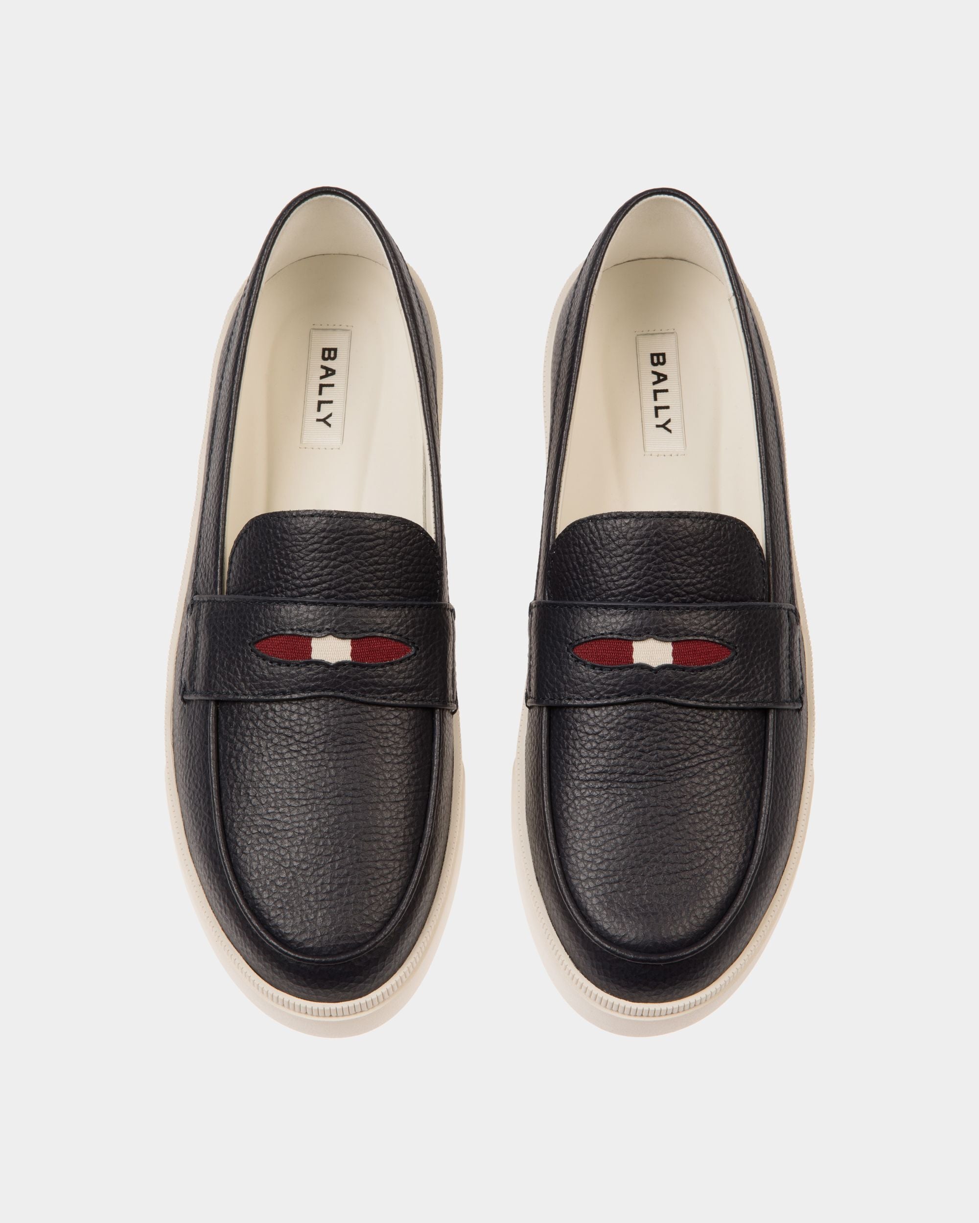 Bally Global - Raise Sneaker in Navy Blue Grained Leather - Blue