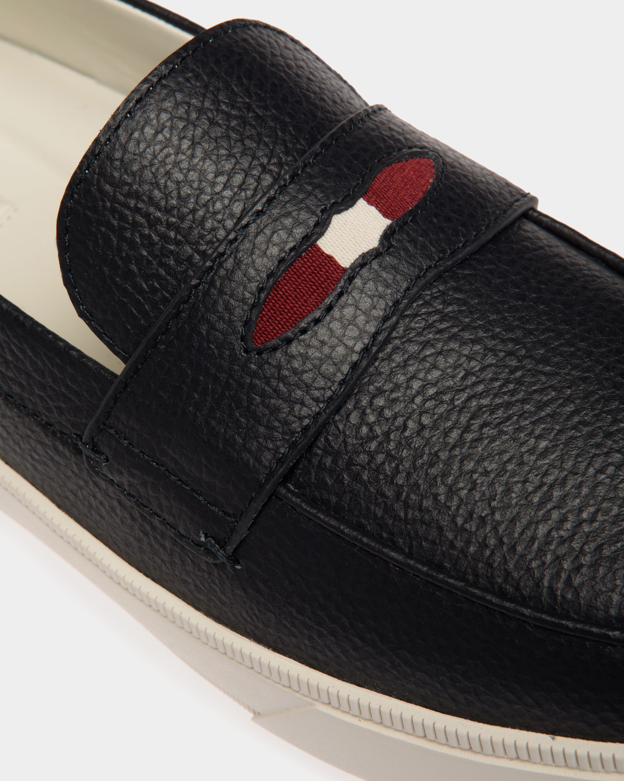Bally Global - Raise Sneaker in Navy Blue Grained Leather - Blue