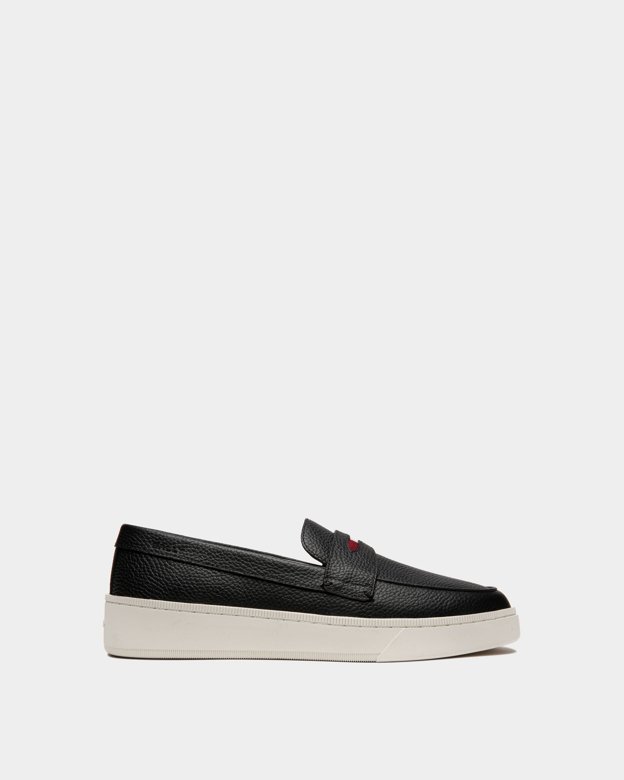 Bally Global - Sneaker Raise En Cuir Grainé Noir - Noir