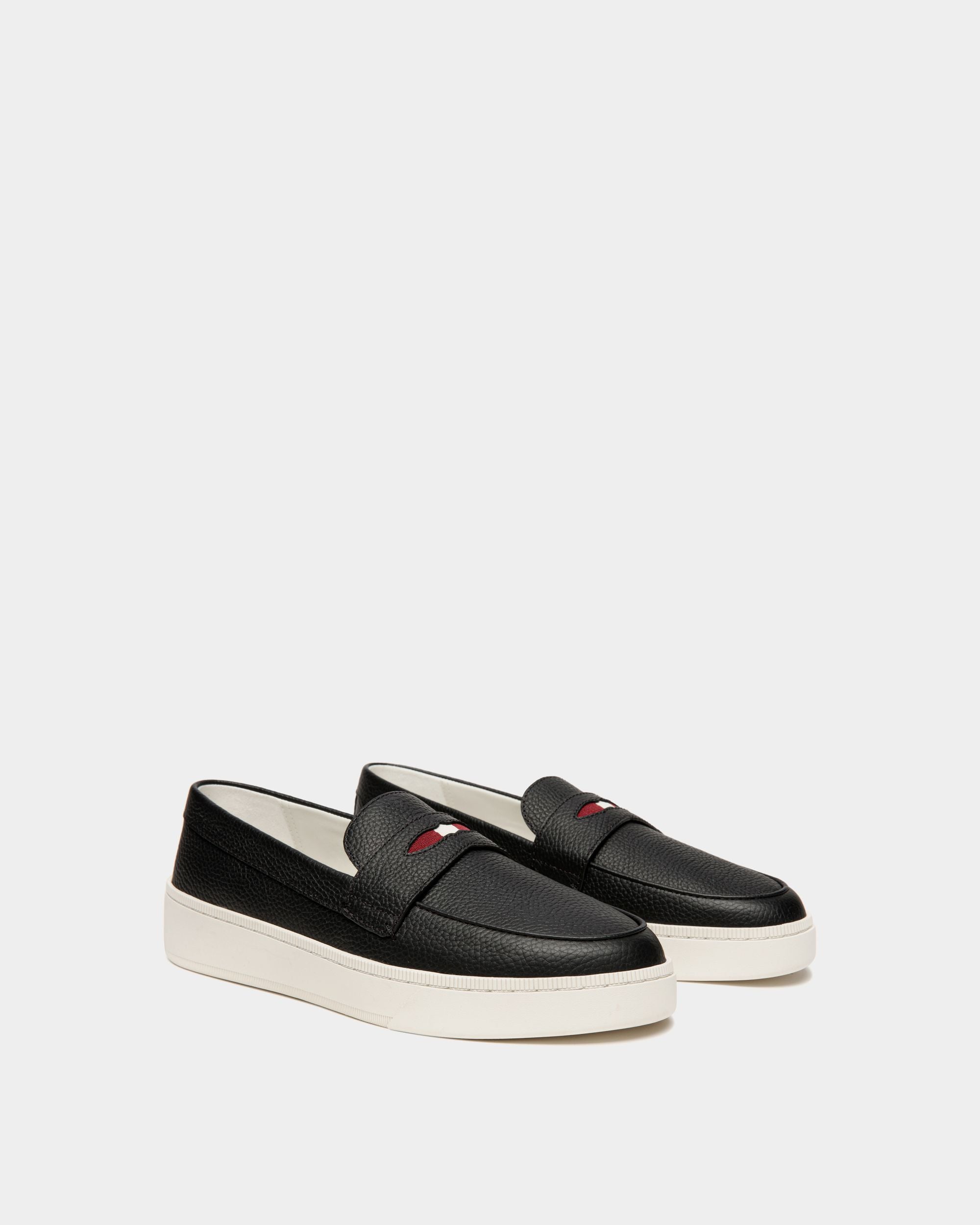 Bally Global - Sneaker Raise En Cuir Grainé Noir - Noir