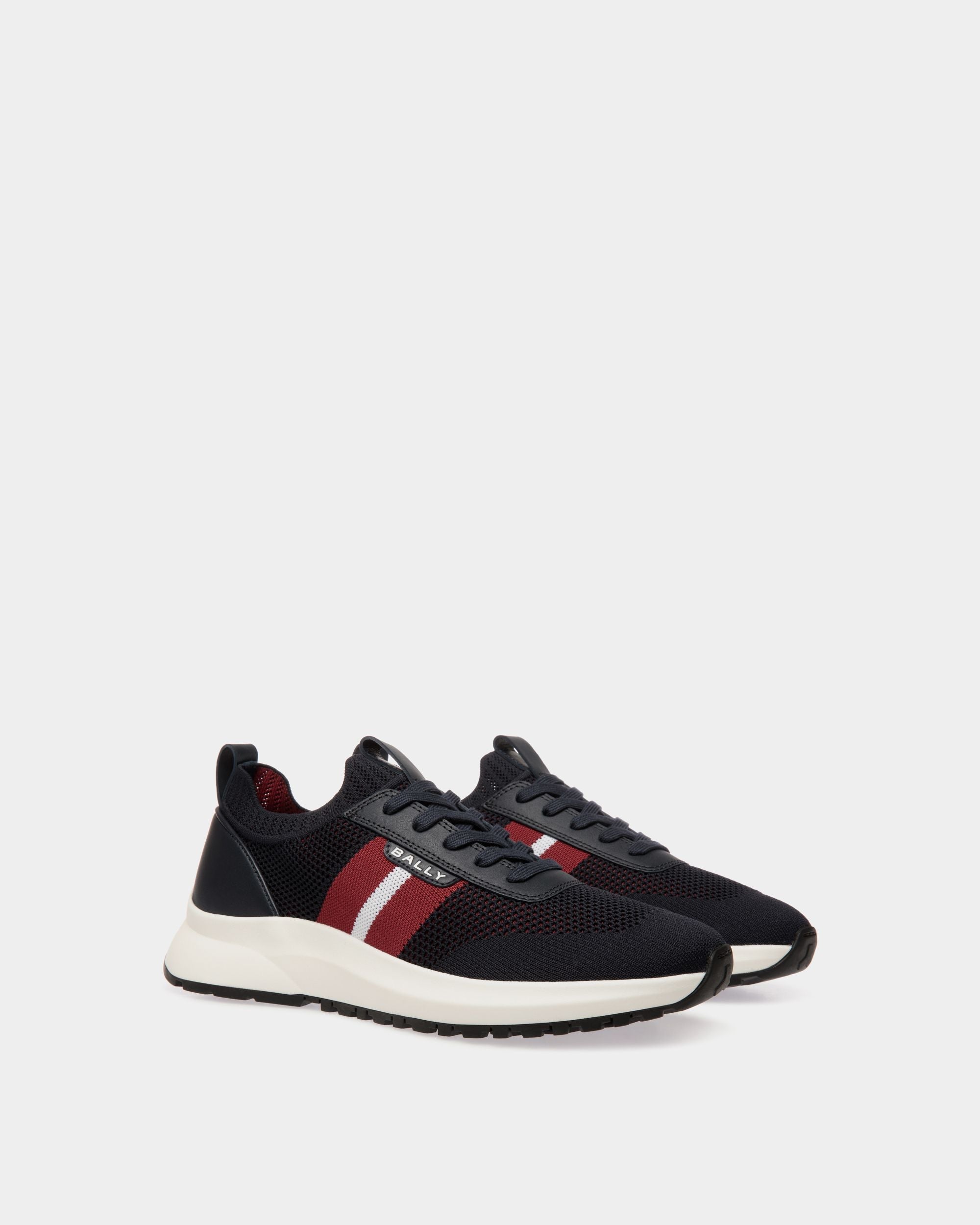 Bally Global - Sneaker Outline En Maille Navy Blue - Bleu
