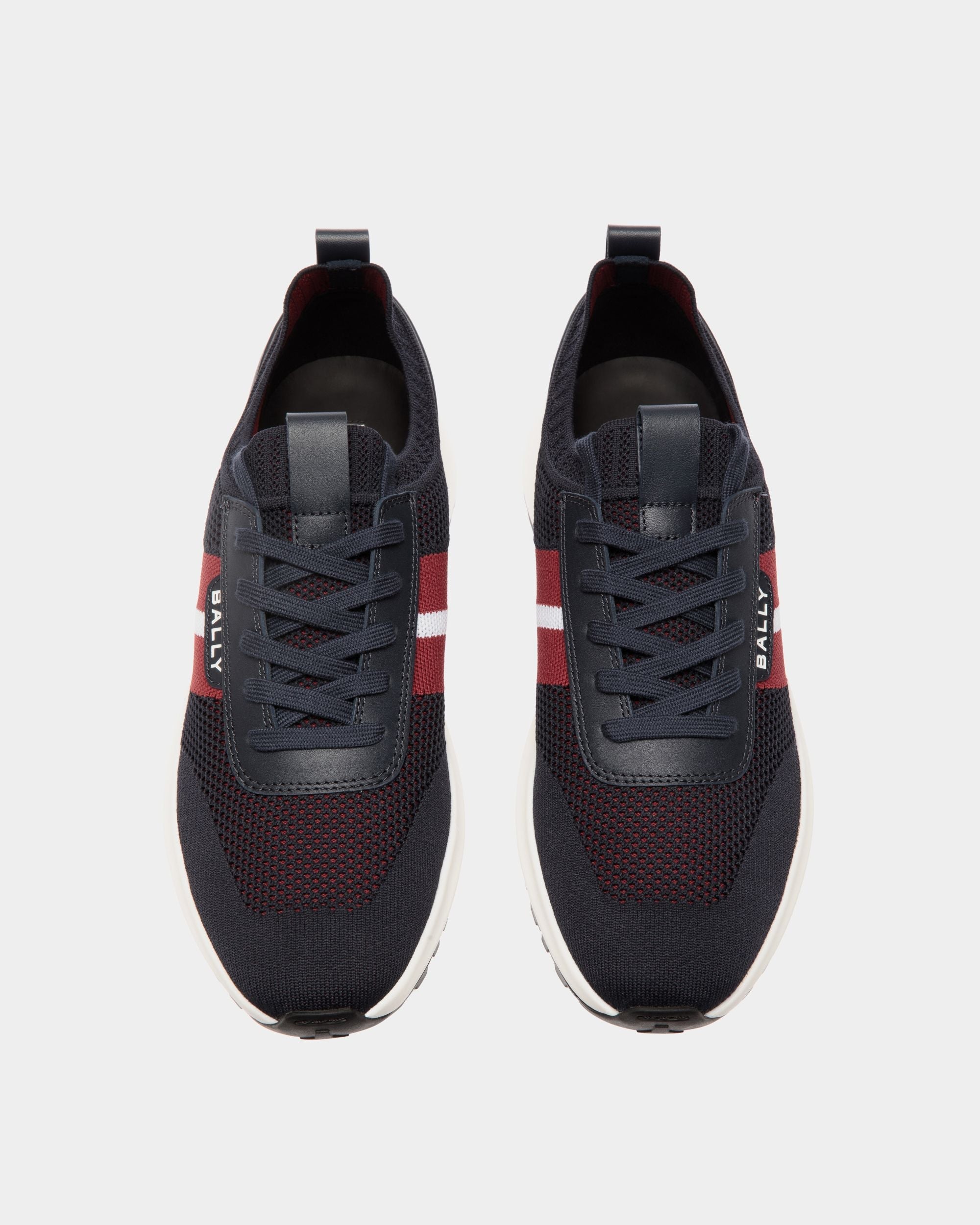 Bally Global - Sneaker Outline En Maille Navy Blue - Bleu