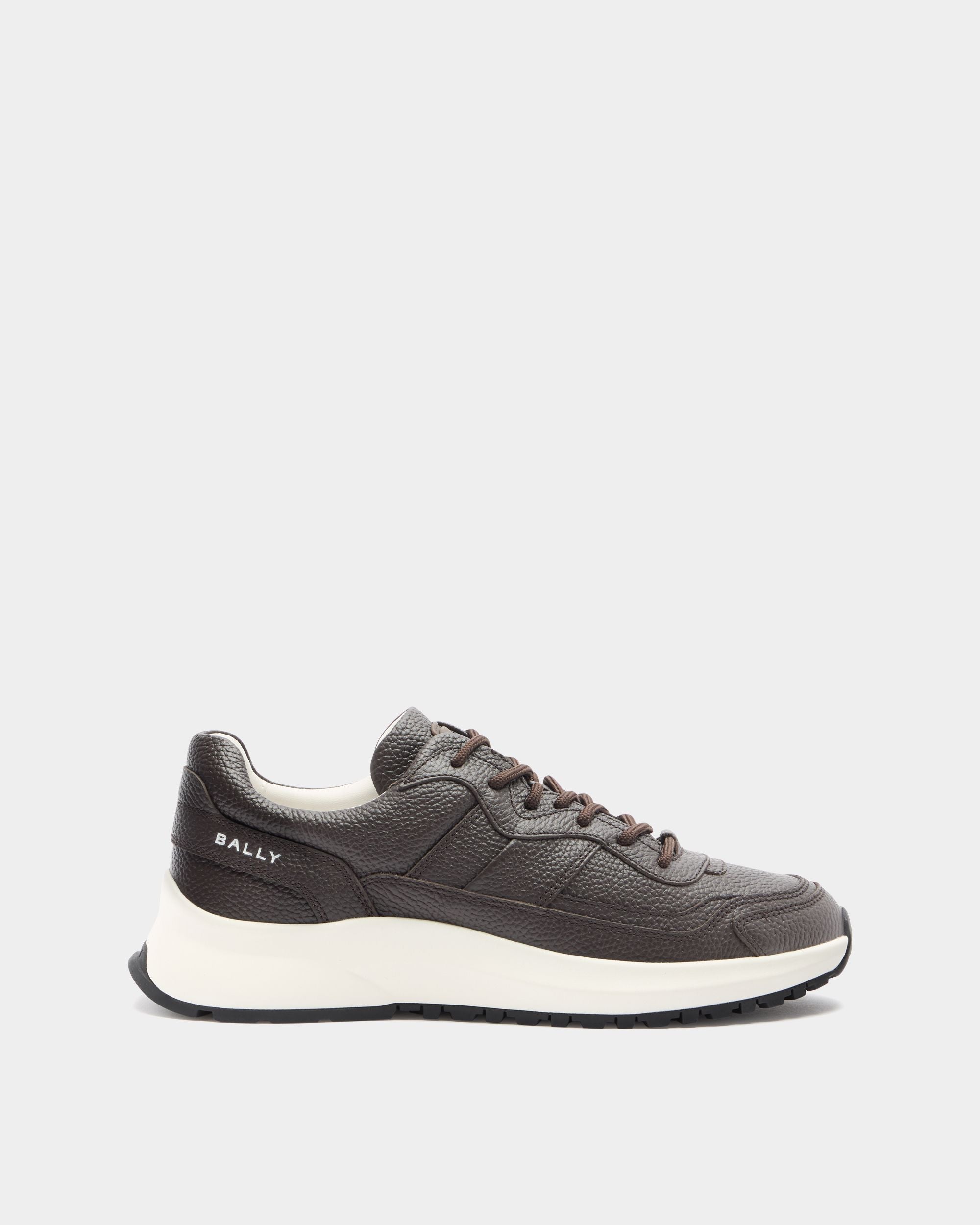 Bally Global - Outline Sneaker in Ebano Grained Leather - Brown