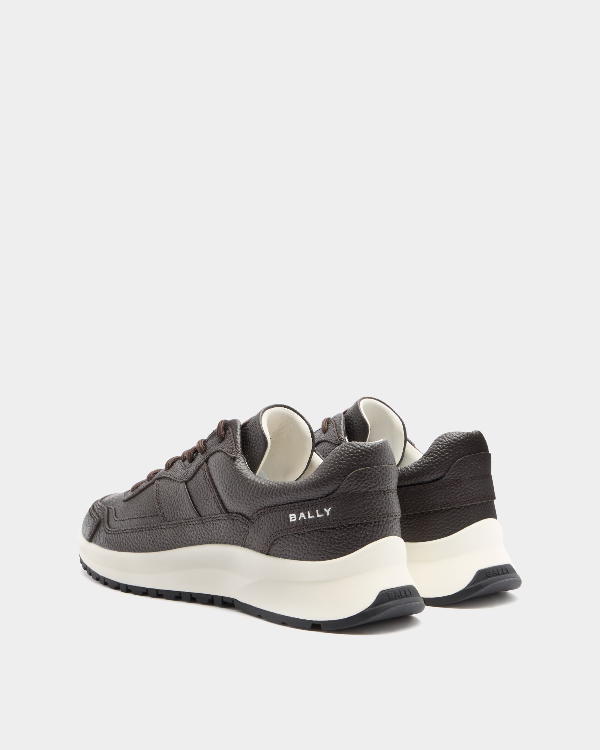 Bally Global - Outline Sneaker in Ebano Grained Leather - Brown