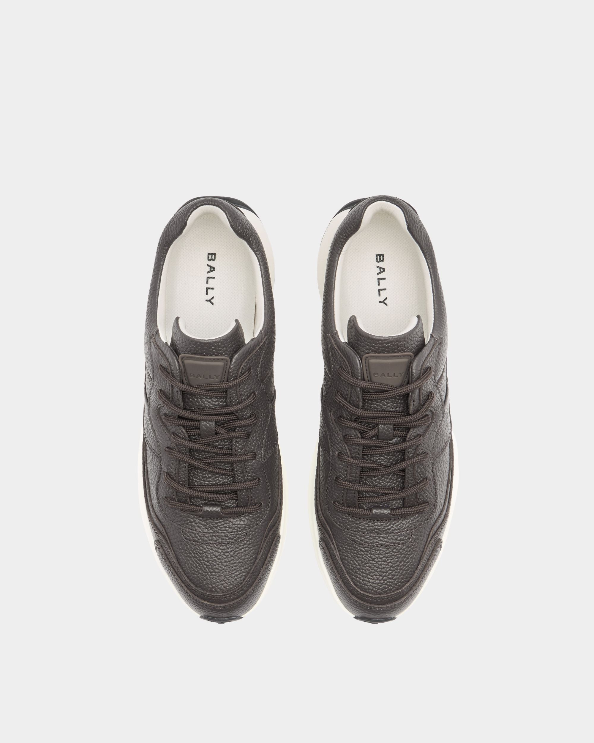 Bally Global - Outline Sneaker in Ebano Grained Leather - Brown