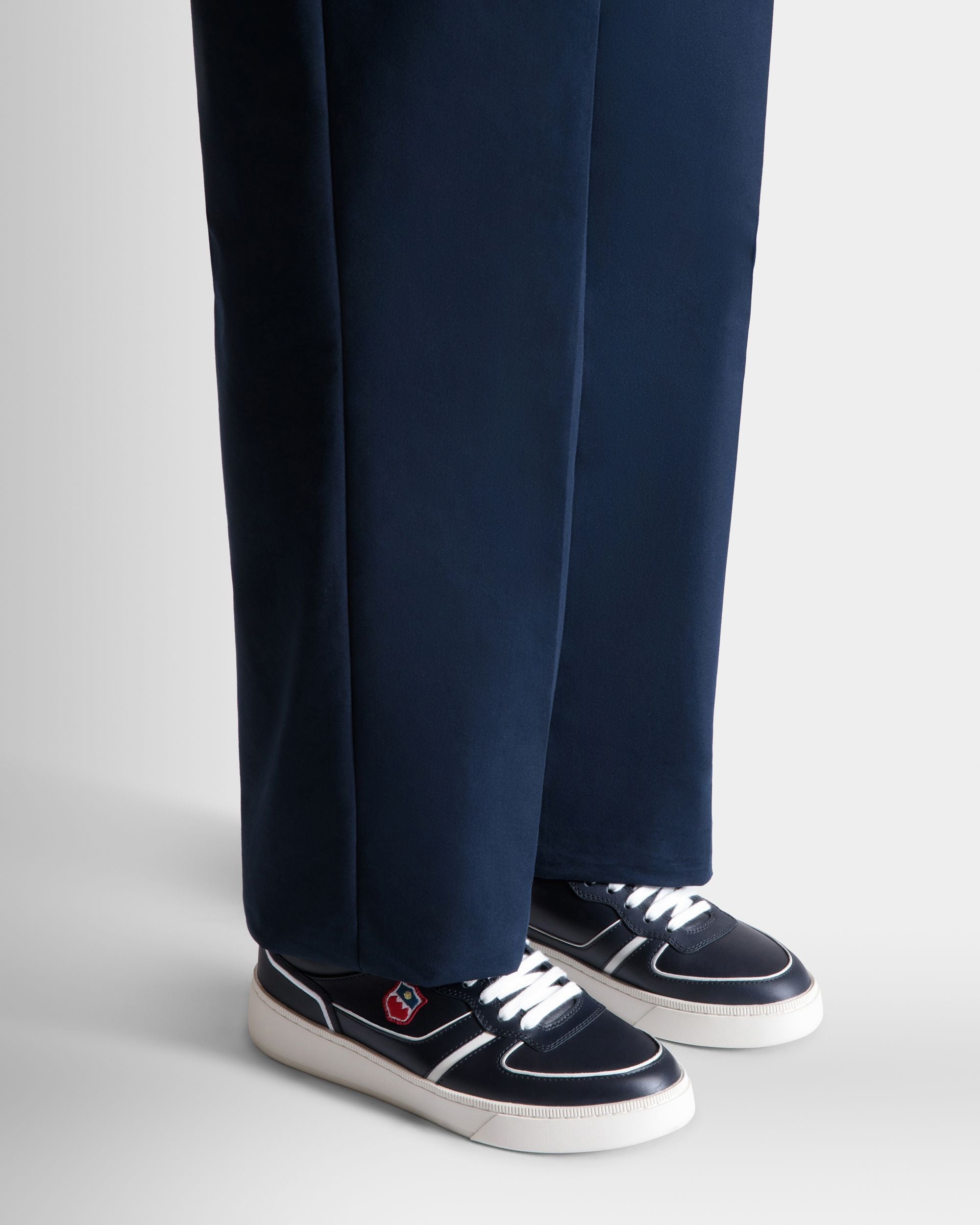 Bally Global - Raise Sneaker in Navy Blue and White Leather - Blue