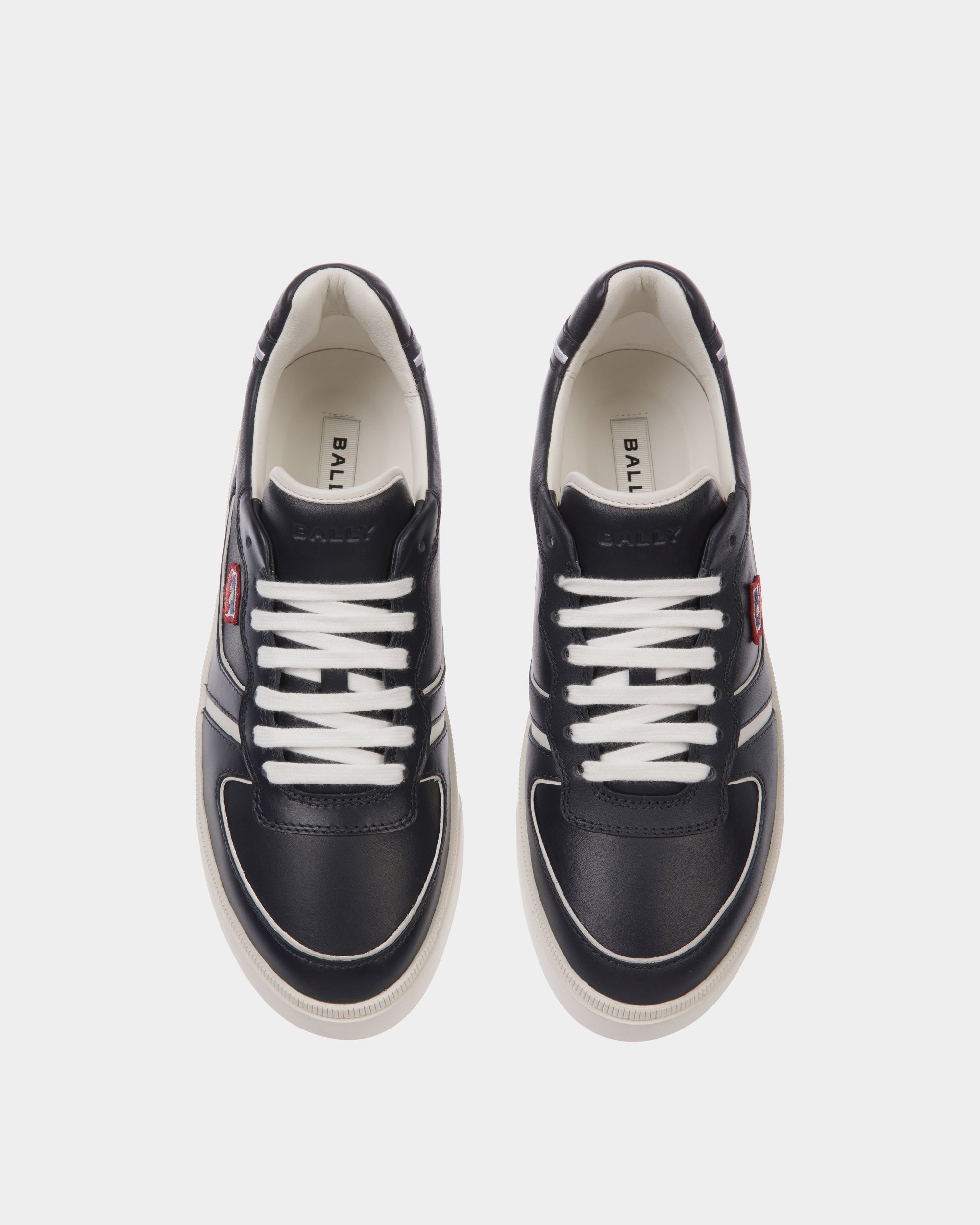 Bally Global - Raise Sneaker in Navy Blue and White Leather - Blue