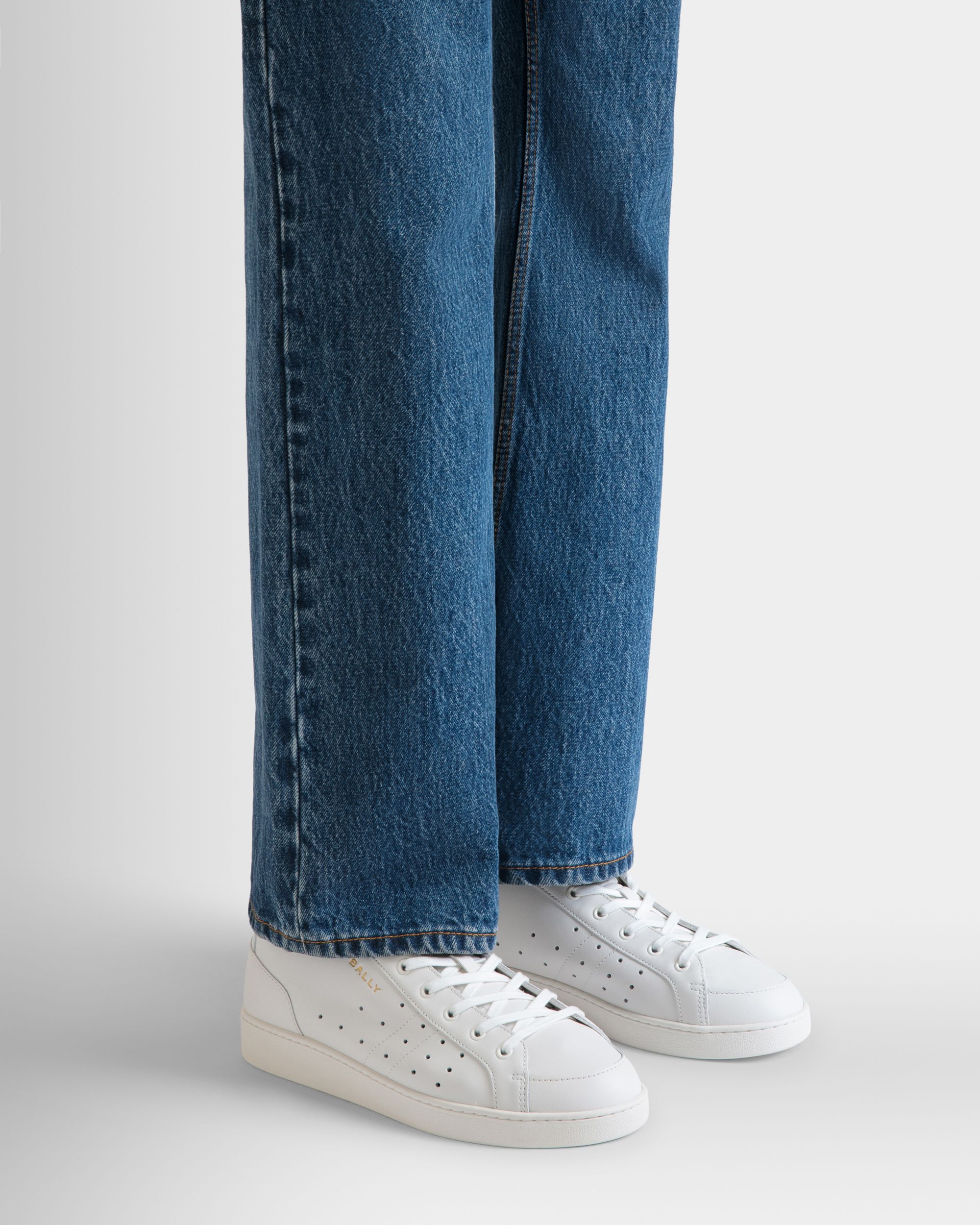 Bally Global - Sneaker Tennis En Cuir Blanc - Blanc