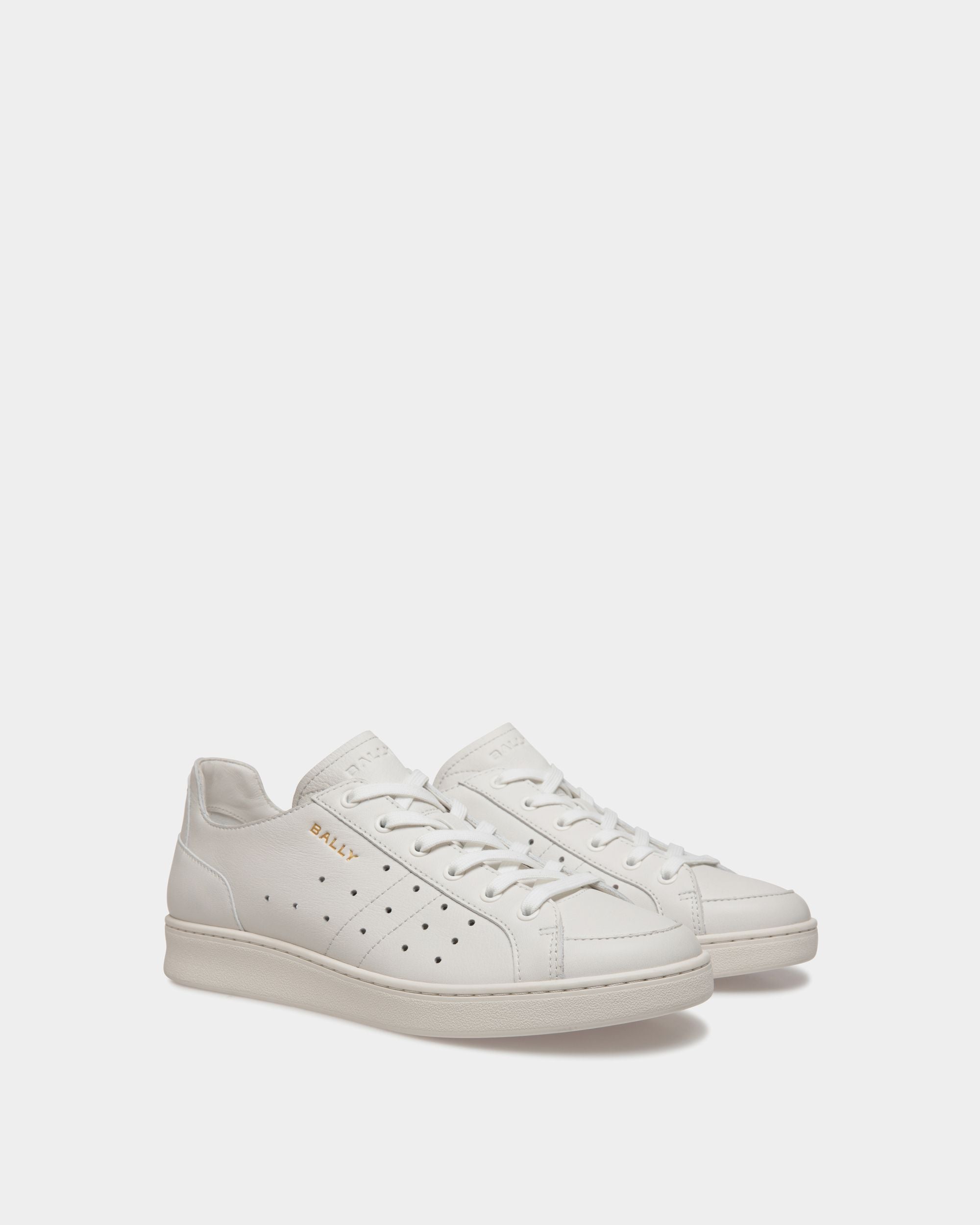 Bally Global - Sneaker Tennis En Cuir Blanc - Blanc