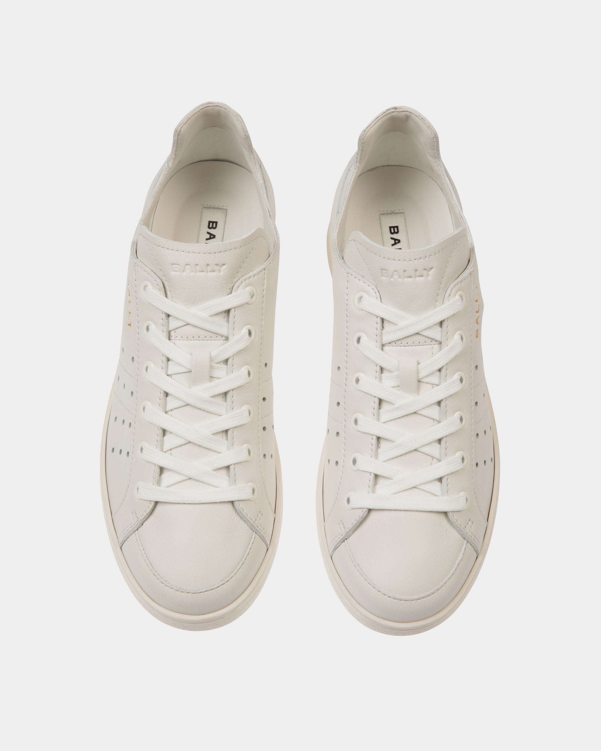 Bally Global - Sneaker Tennis En Cuir Blanc - Blanc
