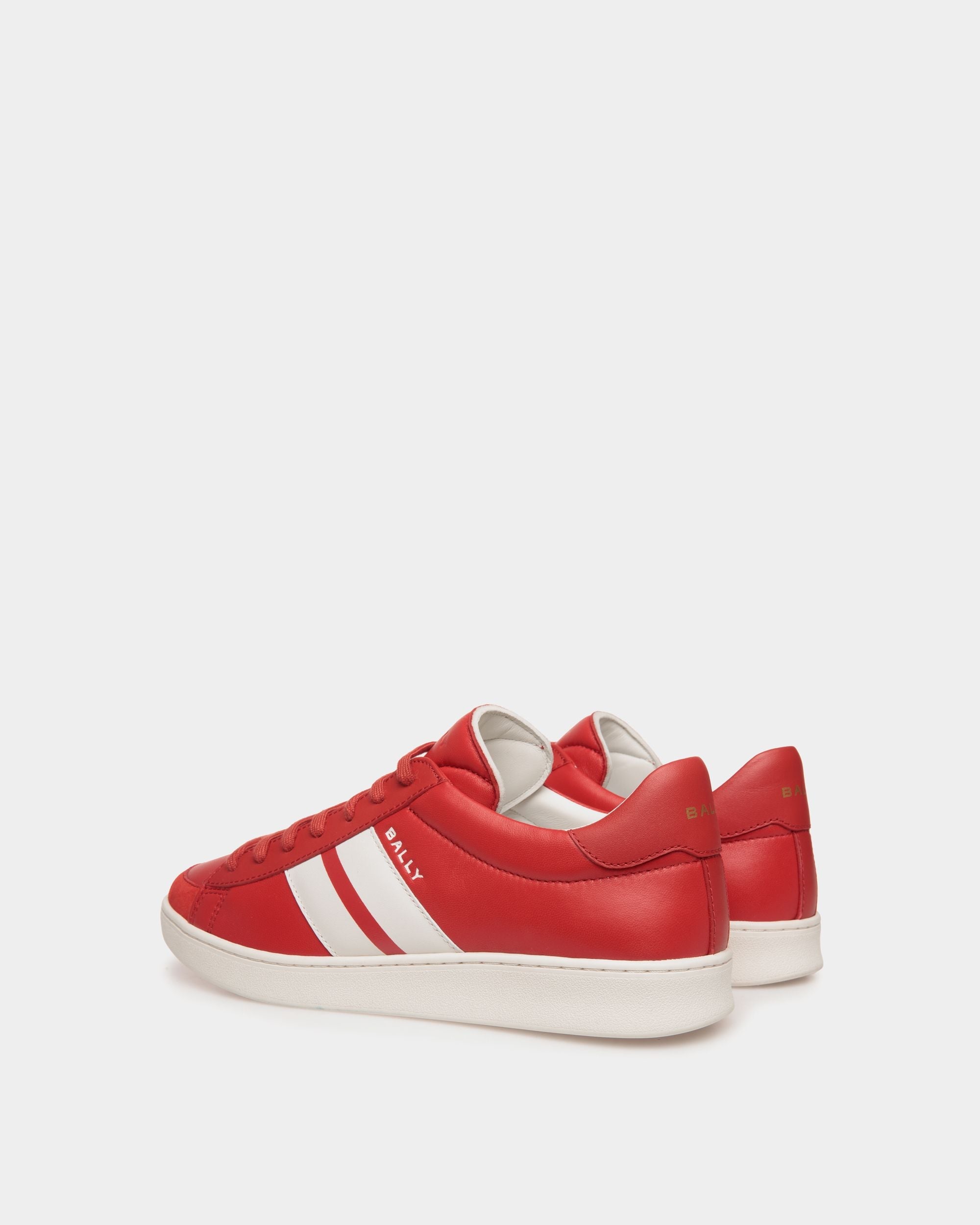 Bally Global - Tennis Sneaker In Candy Red And White Leather - Red