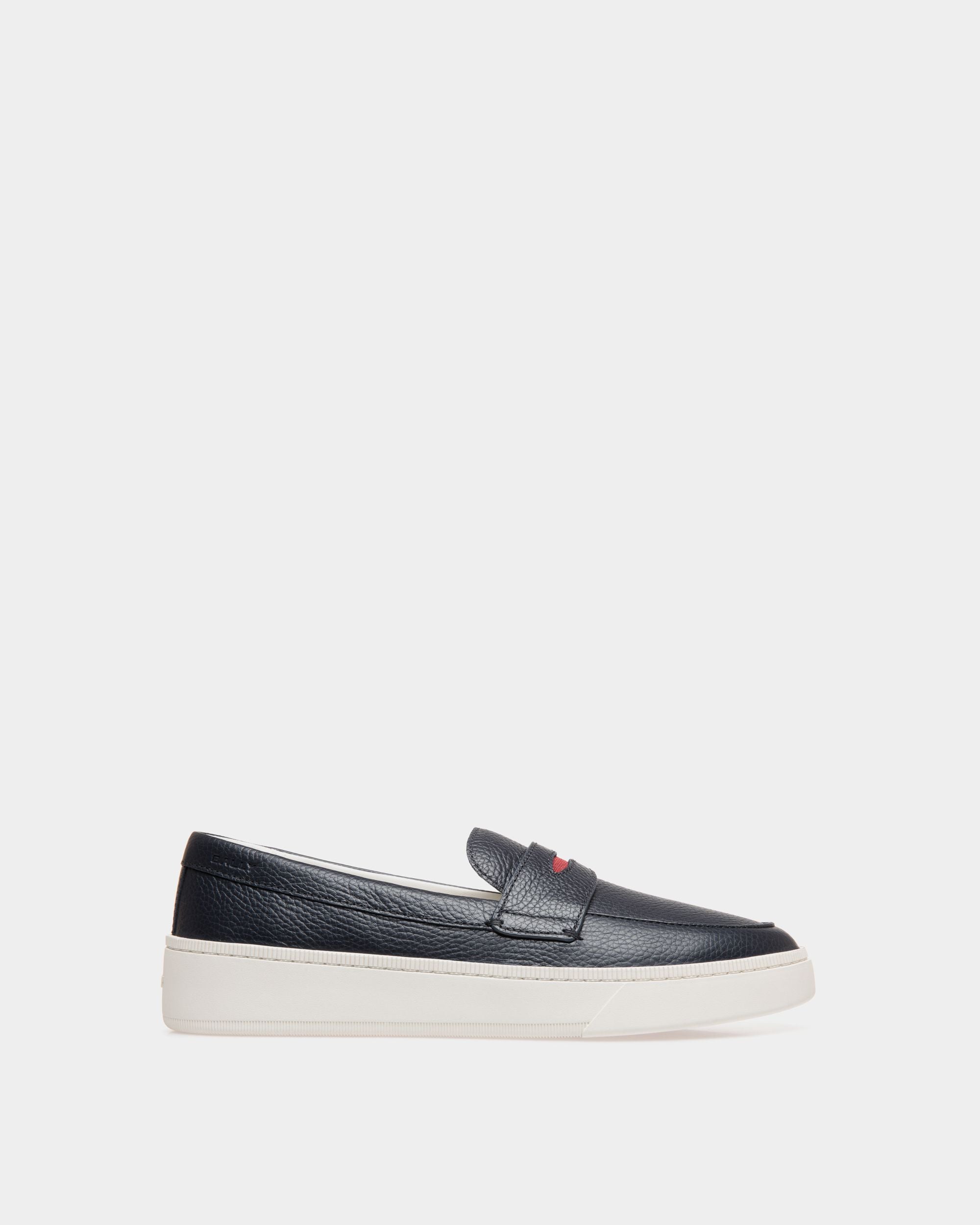 Bally Global - Raise Sneaker in Navy Blue Grained Leather - Blue