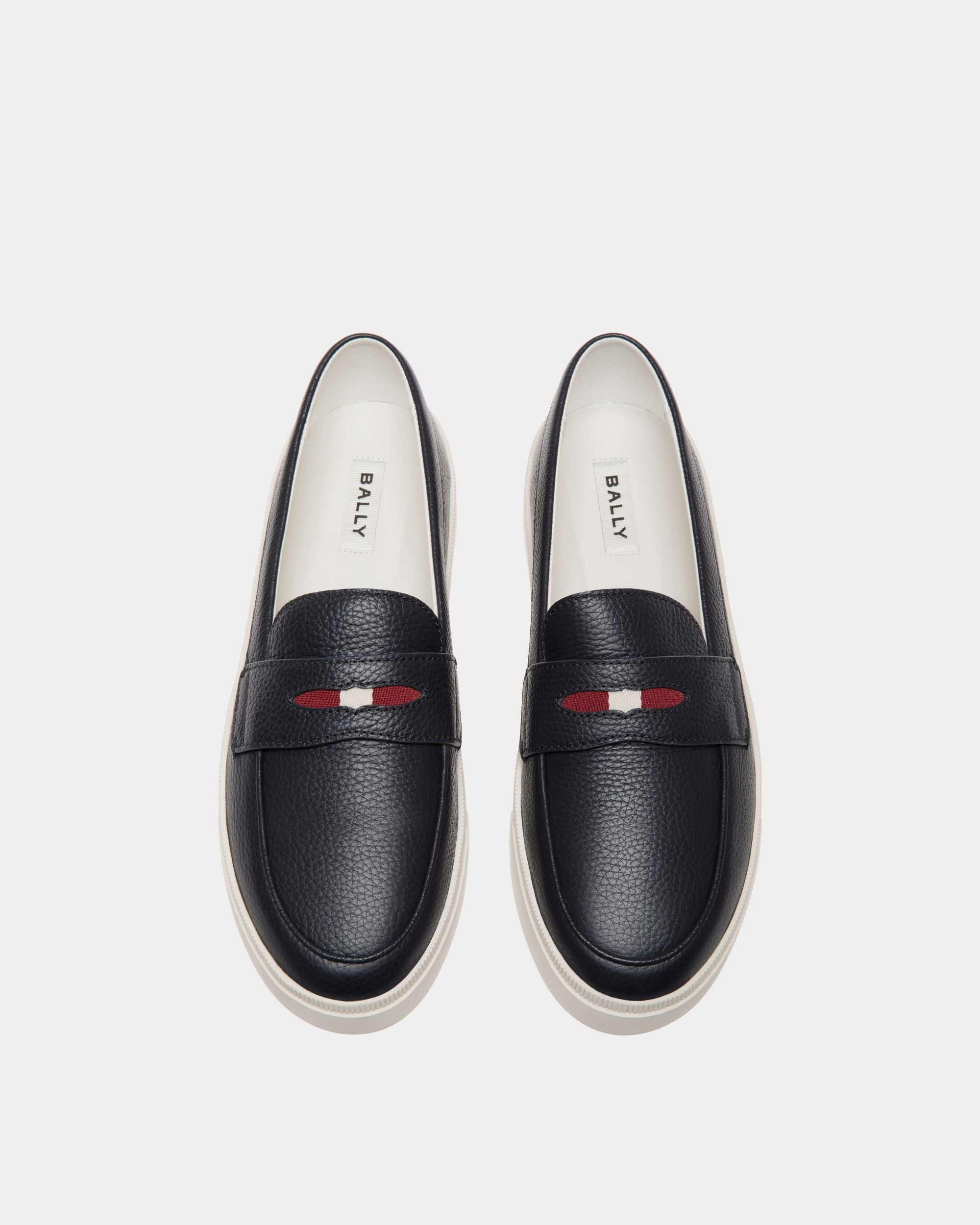 Bally Global - Raise Sneaker in Navy Blue Grained Leather - Blue