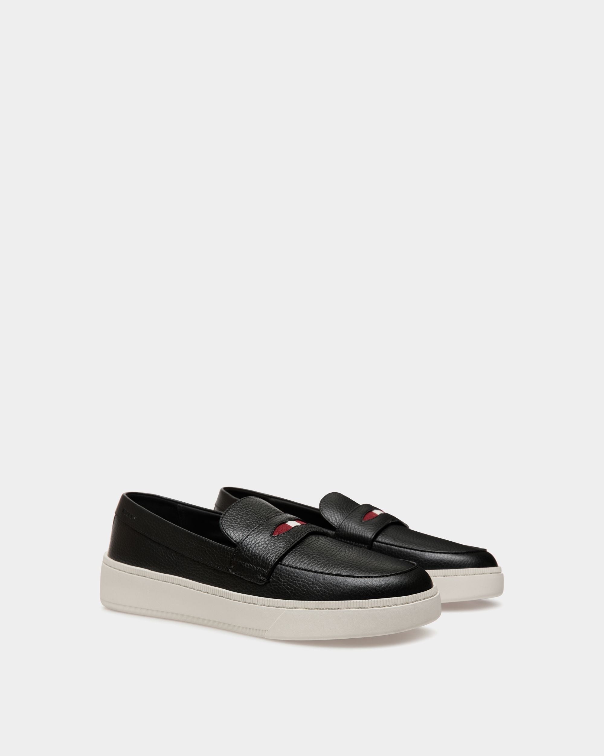 Bally Global - Sneaker Raise En Cuir Grainé Noir - Noir