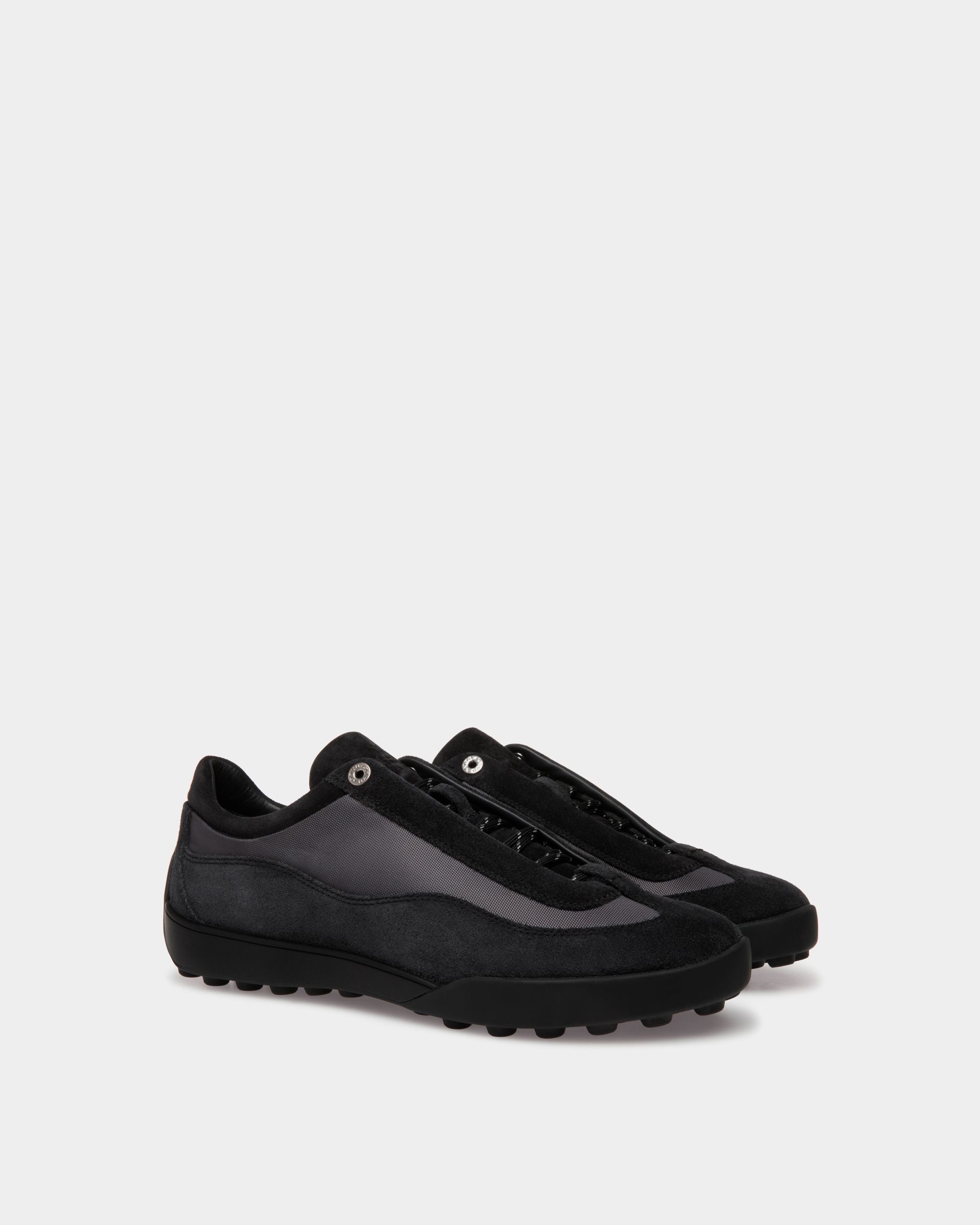 Bally Global - Manto Runner Sneaker in Black Suede and Nylon - Black