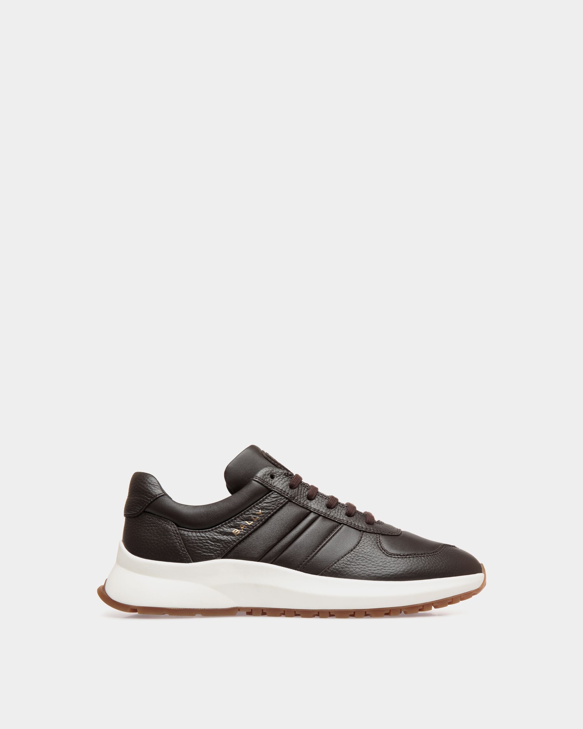 Bally Global - Outline Sneaker in Ebano Grained Leather - Brown