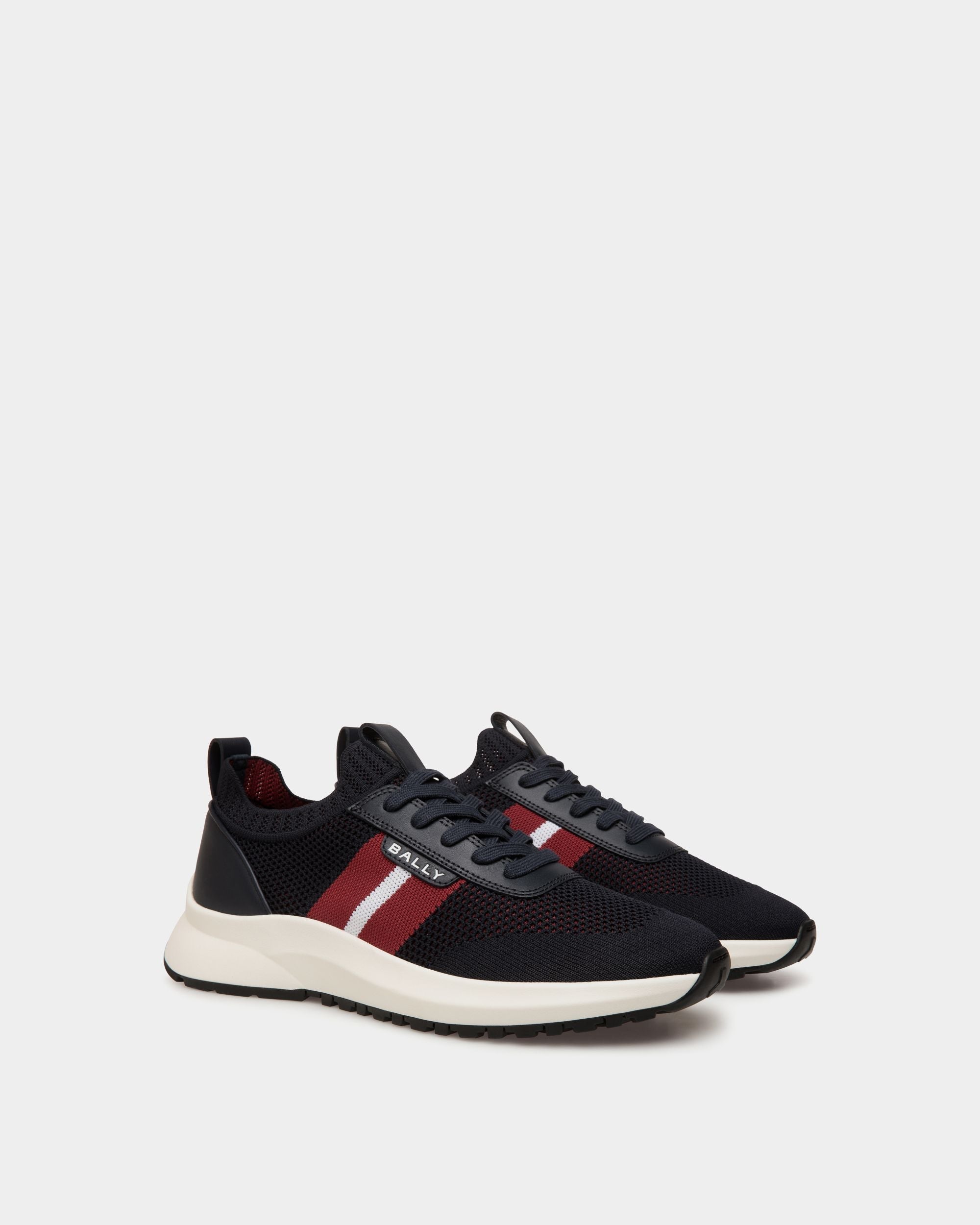 Bally Global - Outline Sneaker in Navy Blue Knit - Blue