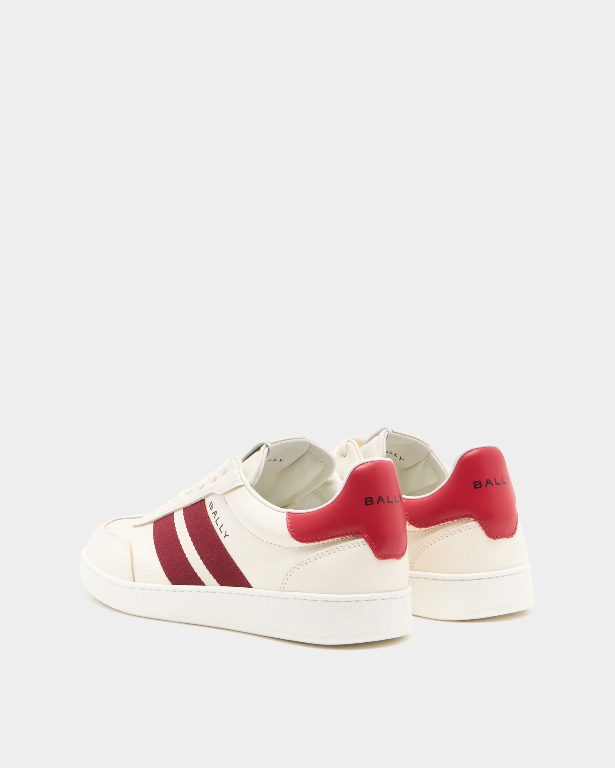 Bally Global - Retro Crest Sneaker in Ivory Leather - White
