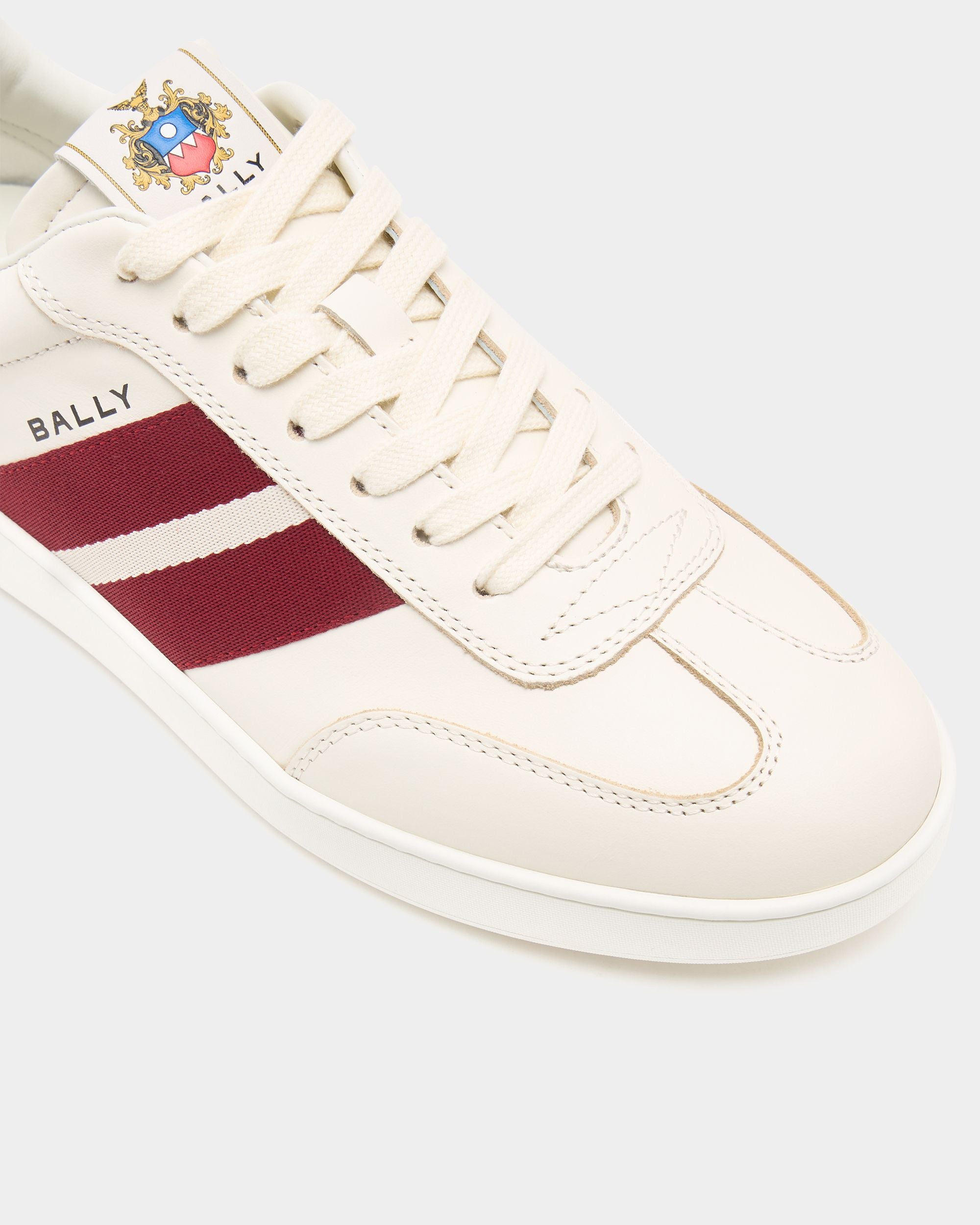 Bally Global - Retro Crest Sneaker in Ivory Leather - White