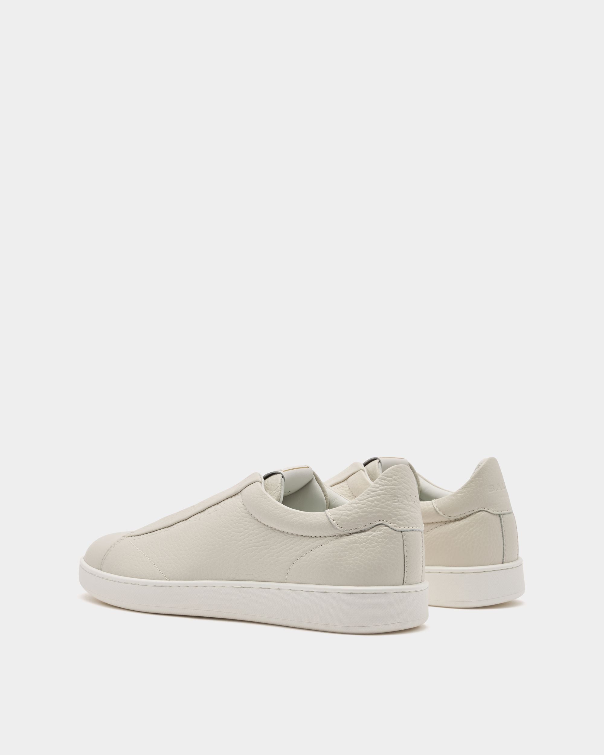 Bally Global - Retro Crest Sneaker in White Grained Leather - White