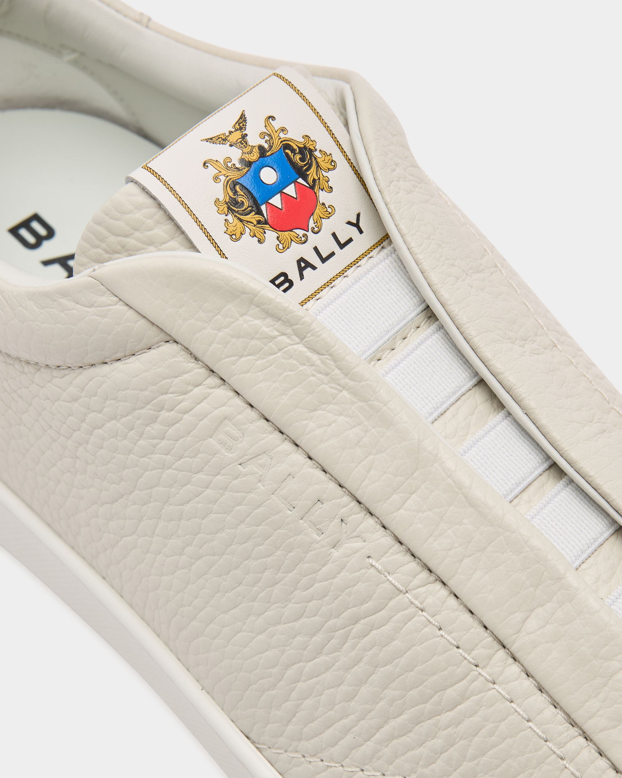 Bally Global - Retro Crest Sneaker in White Grained Leather - White
