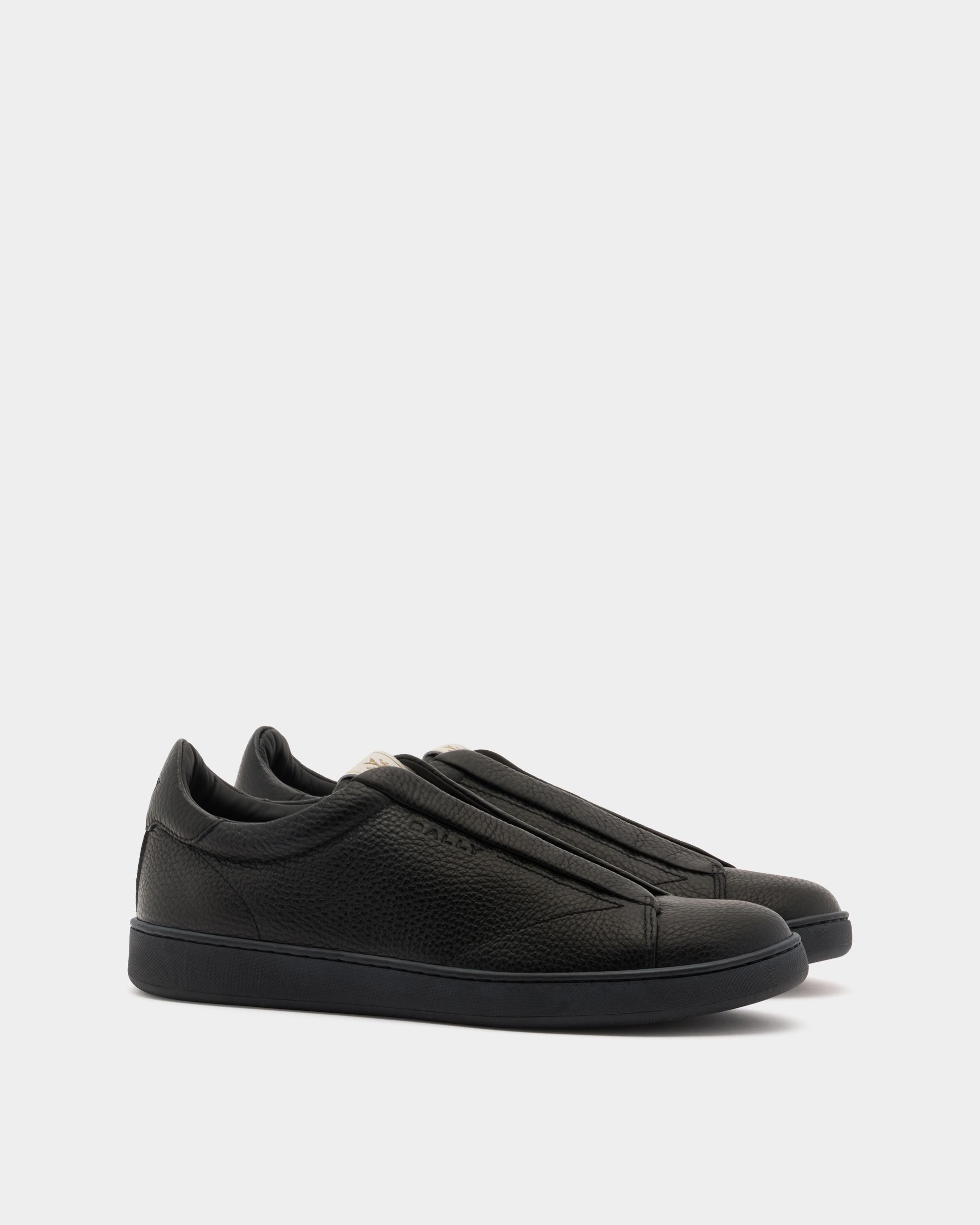 Bally Global - Retro Crest Sneaker in Black Grained Leather - Black