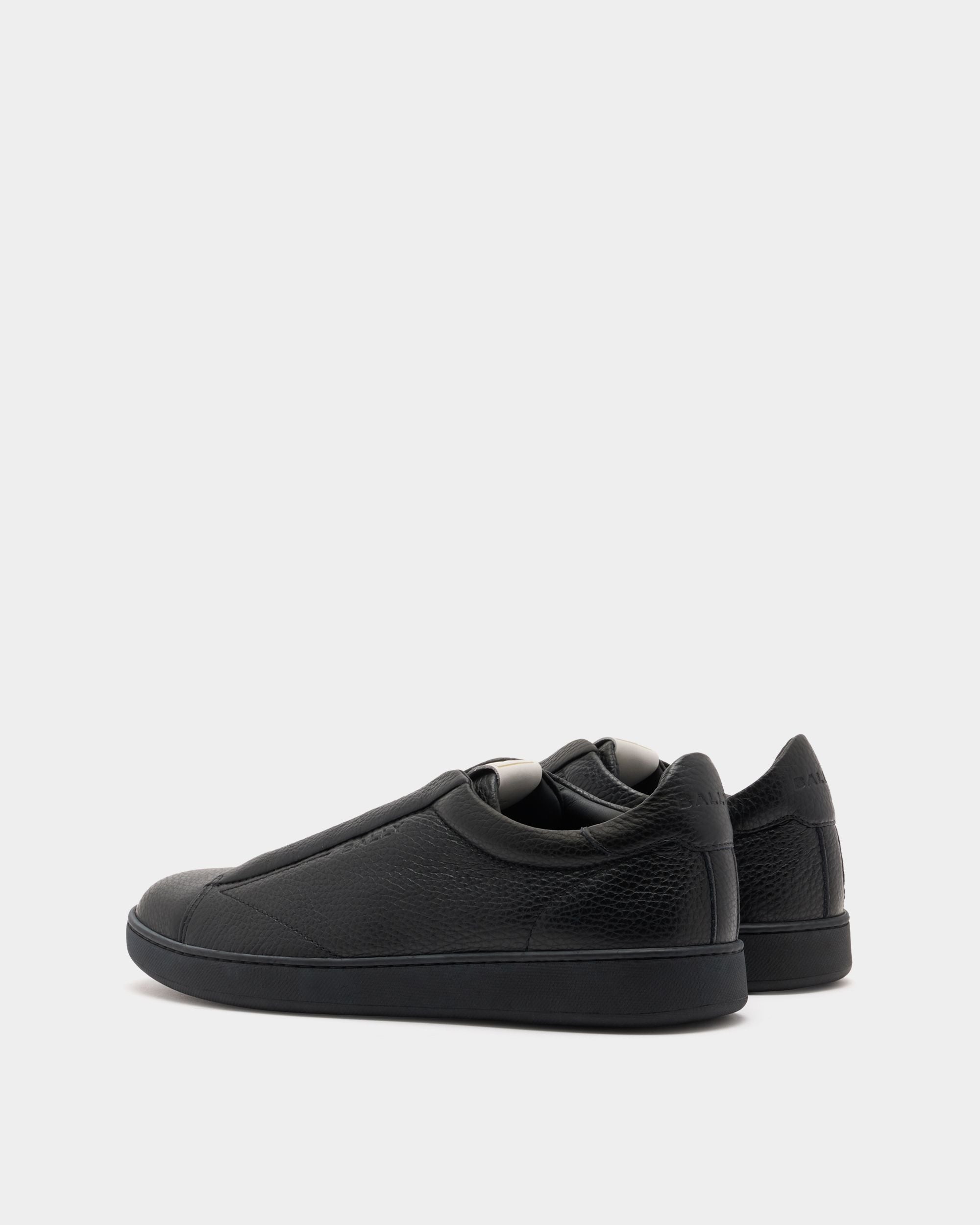 Bally Global - Retro Crest Sneaker in Black Grained Leather - Black