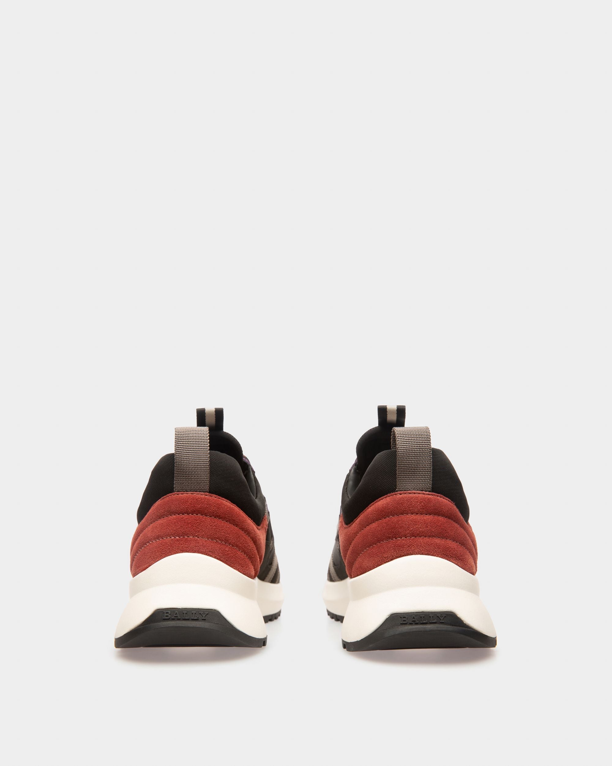 Bally Global - Damon Baskets En Tissu Et Cuir Noir Et Rouge Héritage - Noir