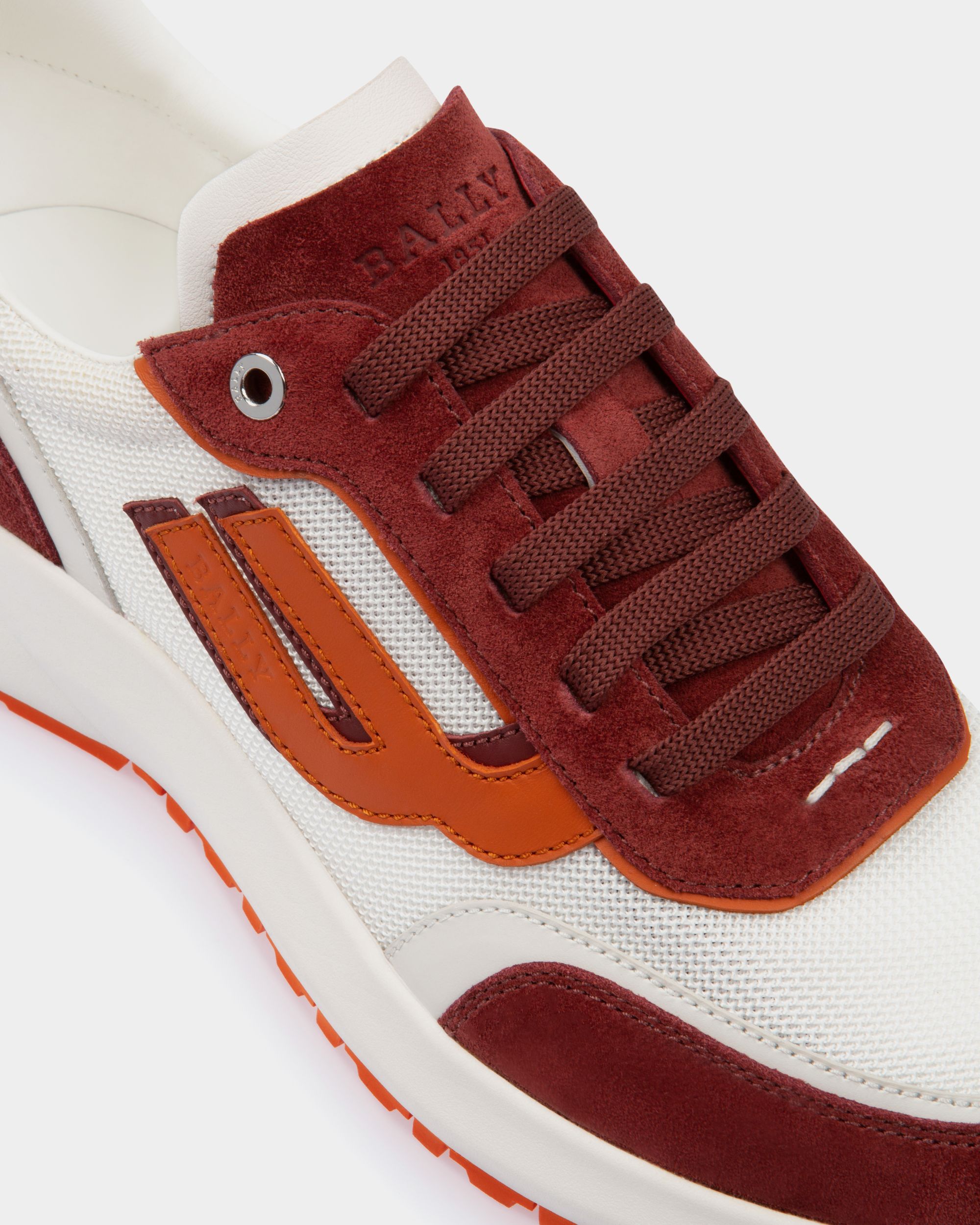 Bally Global - Demmy Zapatillas En Malla Y Piel De Color Rojo Heritage Y Blanco - Multicolor