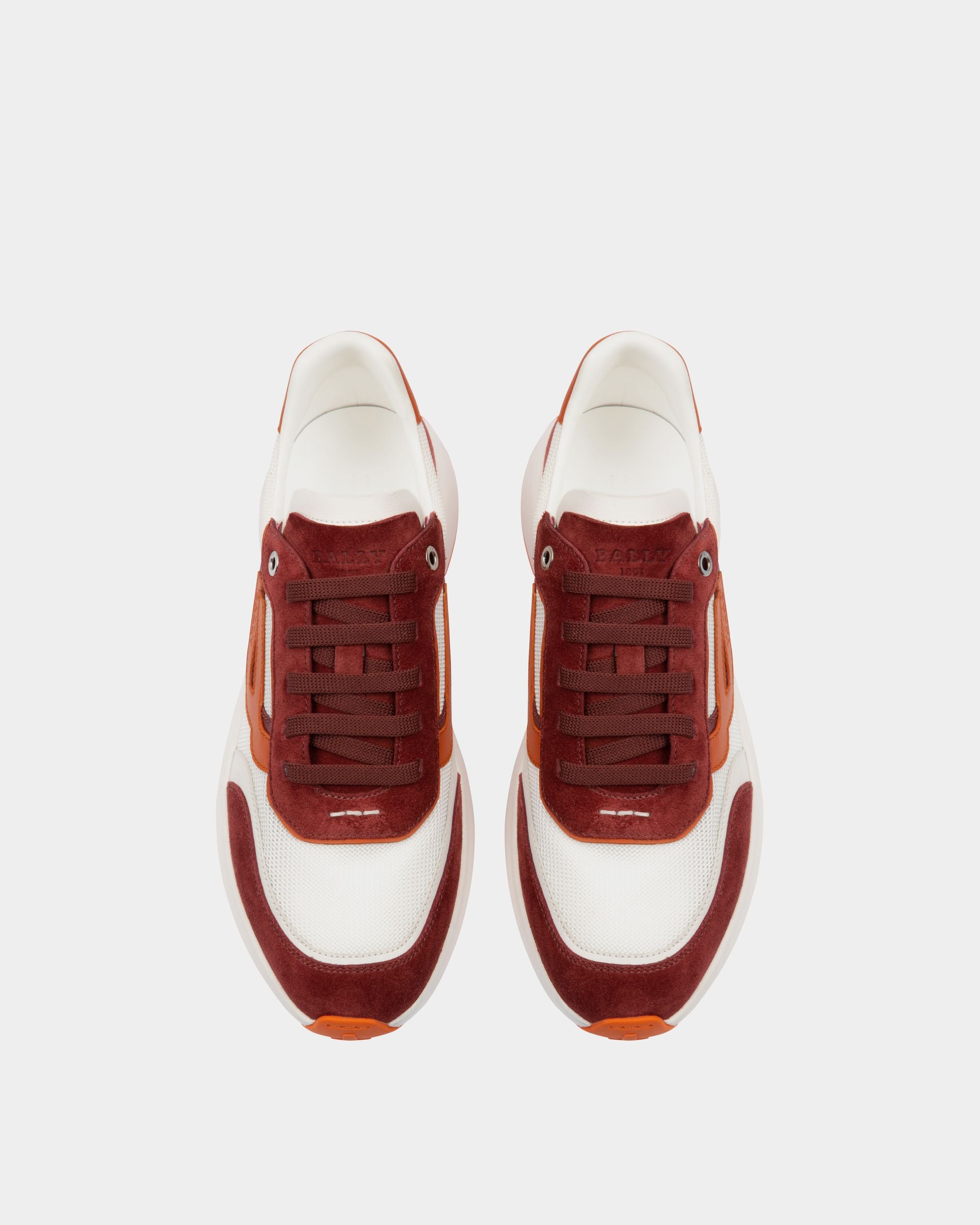 Bally Global - Demmy Zapatillas En Malla Y Piel De Color Rojo Heritage Y Blanco - Multicolor