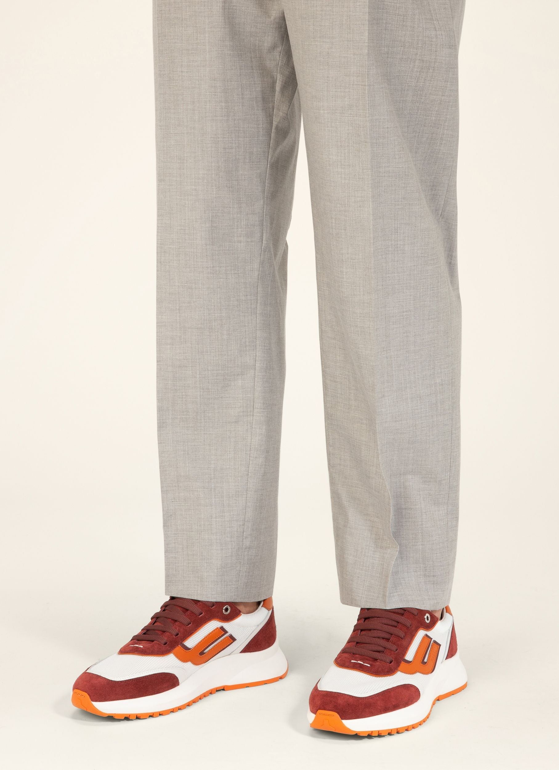 Bally Global - Demmy Zapatillas En Malla Y Piel De Color Rojo Heritage Y Blanco - Multicolor