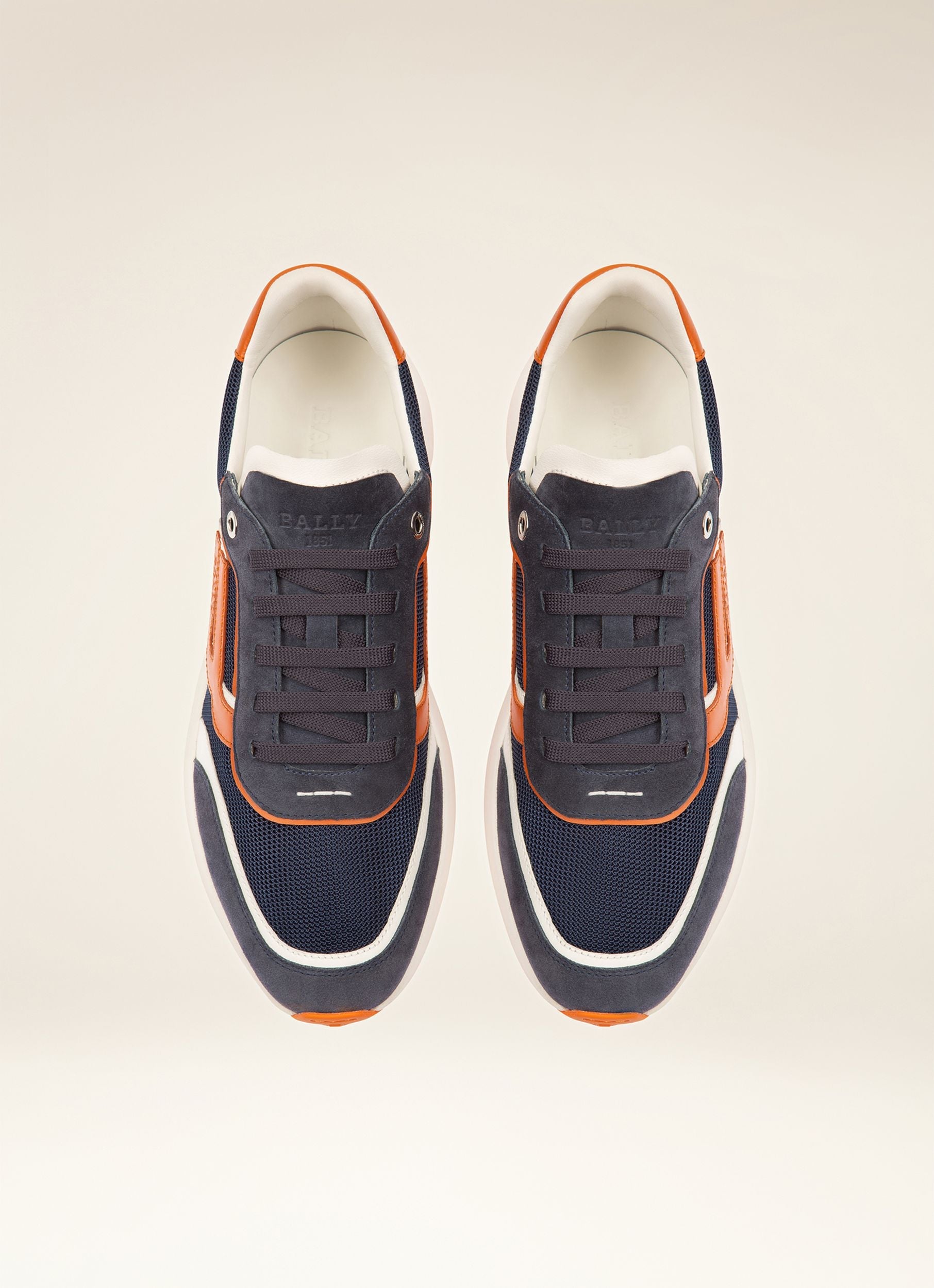 Bally Global - Demmy Zapatillas En Malla Y Piel De Color Azul Marino Y Blanco - Azul