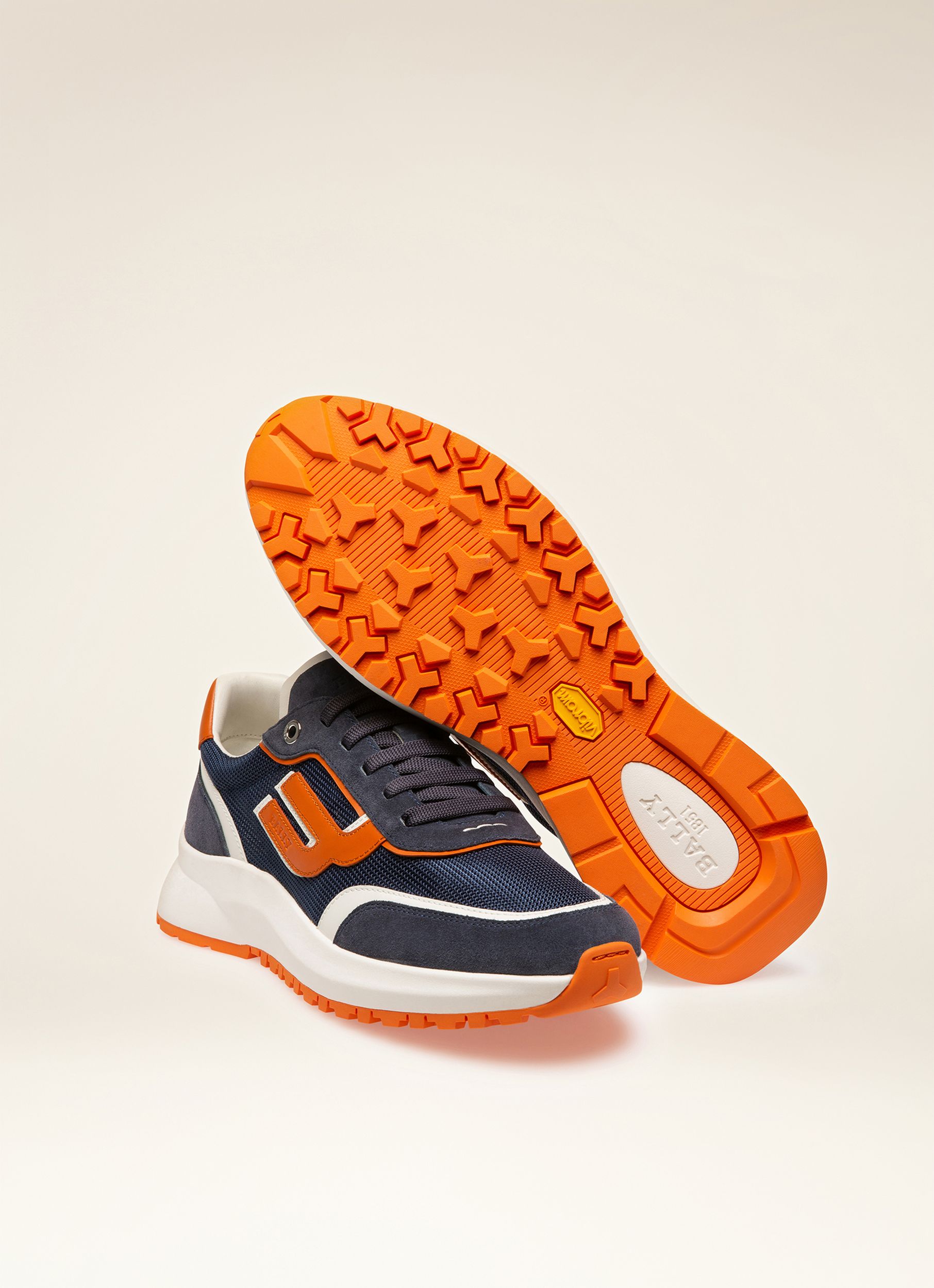 Bally Global - Demmy Zapatillas En Malla Y Piel De Color Azul Marino Y Blanco - Azul