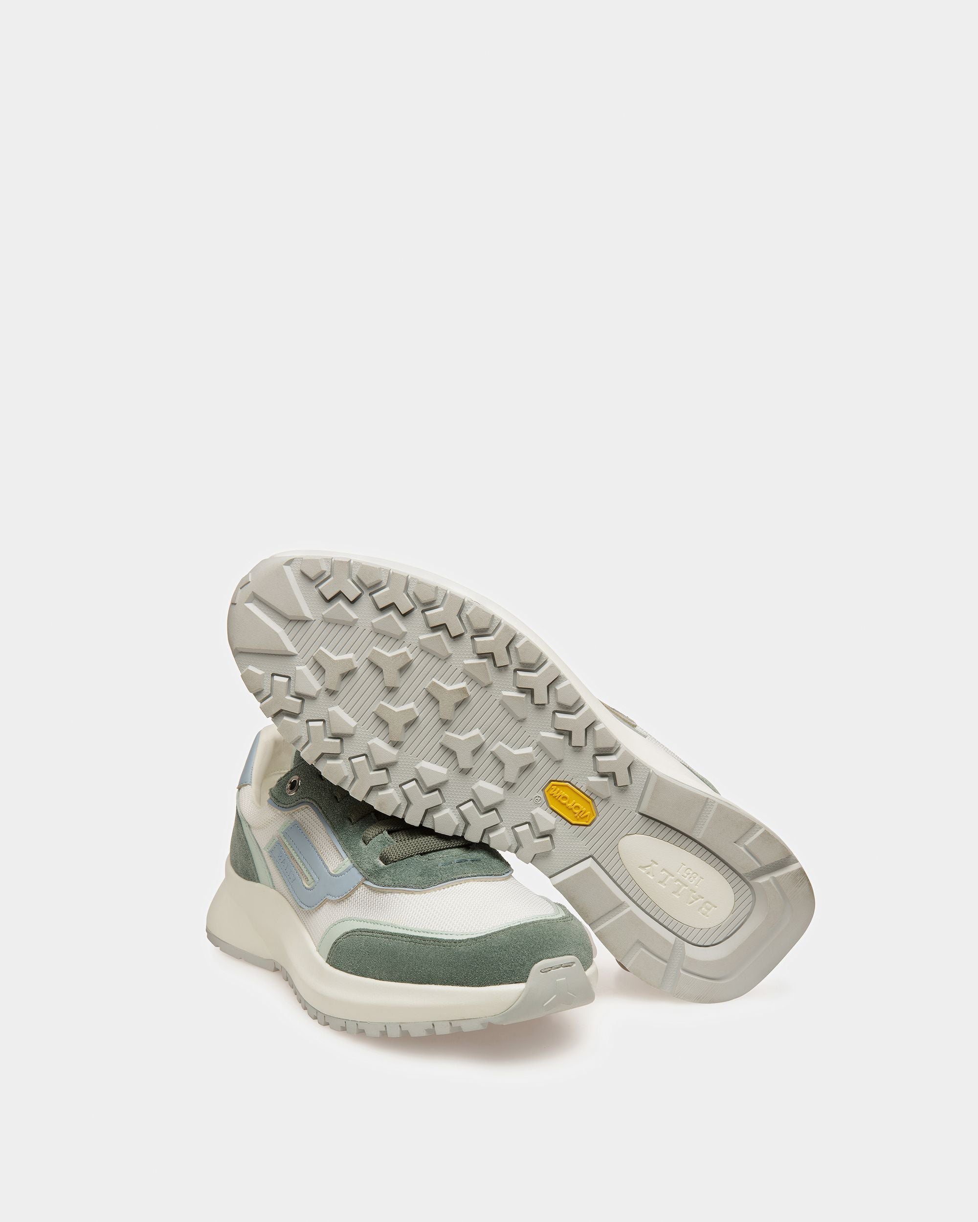 Bally Global - Demmy-T Zapatillas De Tela Y Piel En Salvia - Multicolor