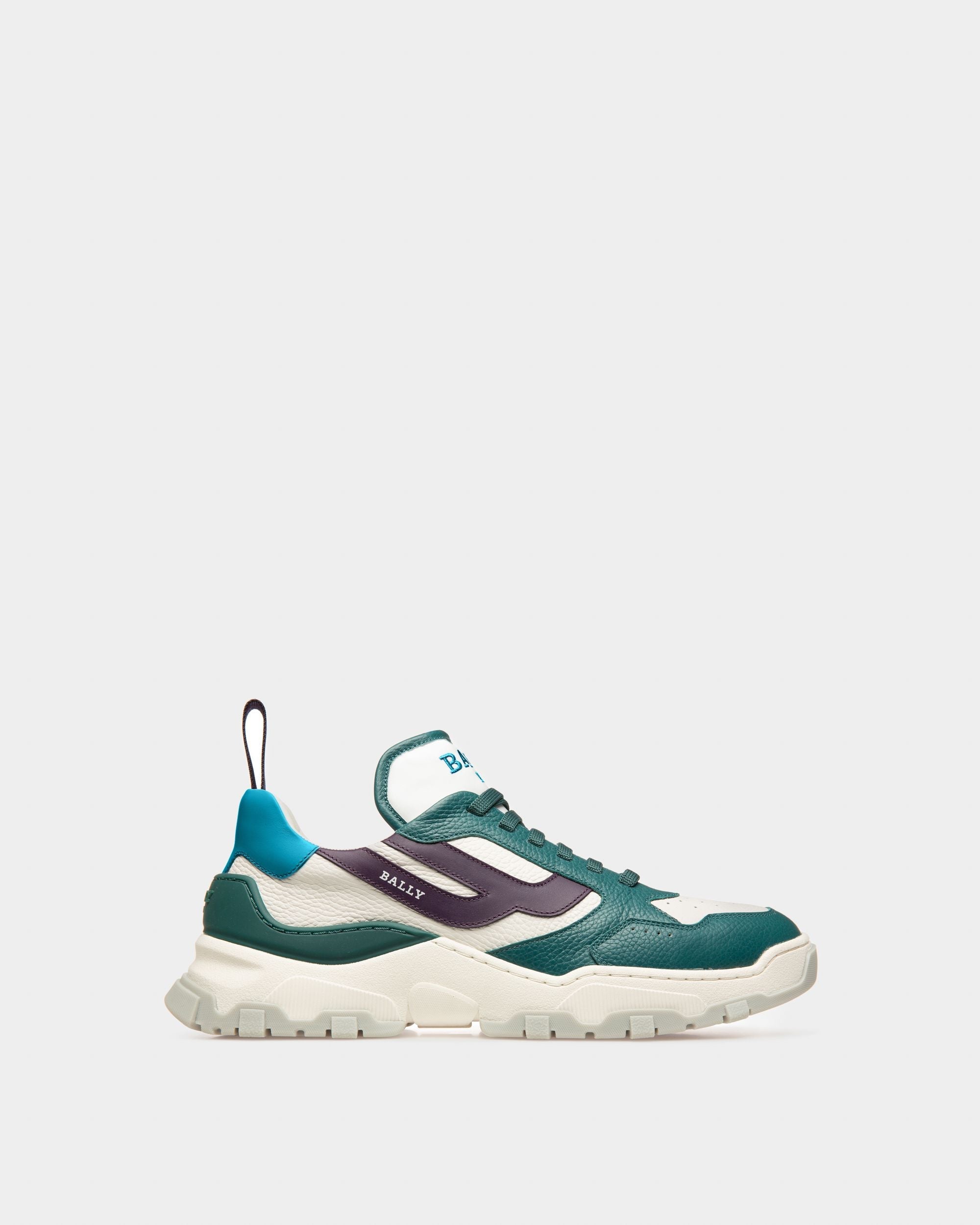 Bally Global - Holden Zapatillas En Piel Y Tela De Color Verde Y Blanco - Verde