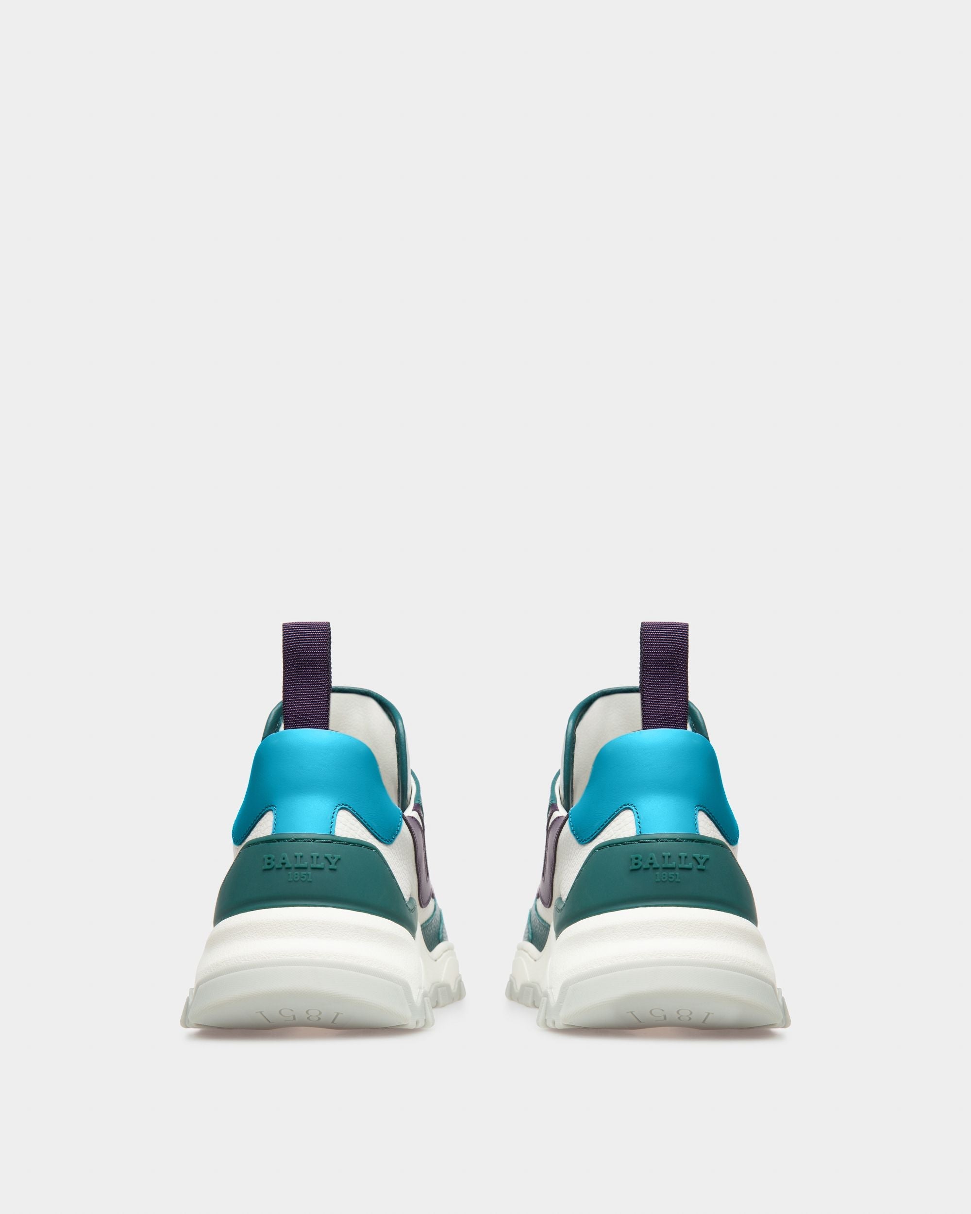 Bally Global - Holden Zapatillas En Piel Y Tela De Color Verde Y Blanco - Verde