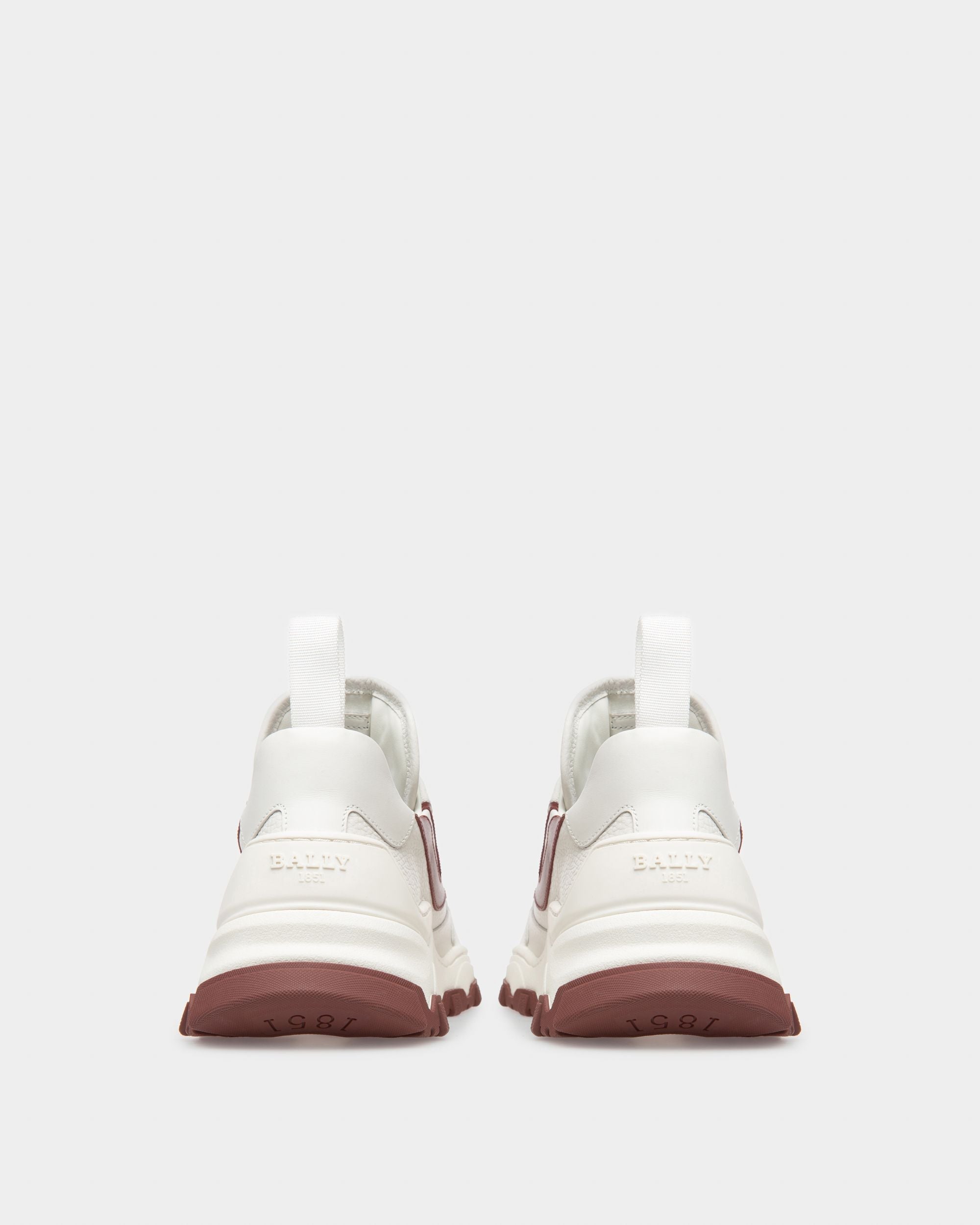 Bally Global - Holden Leather And Fabric Sneakers In White And Heritage Red - Red