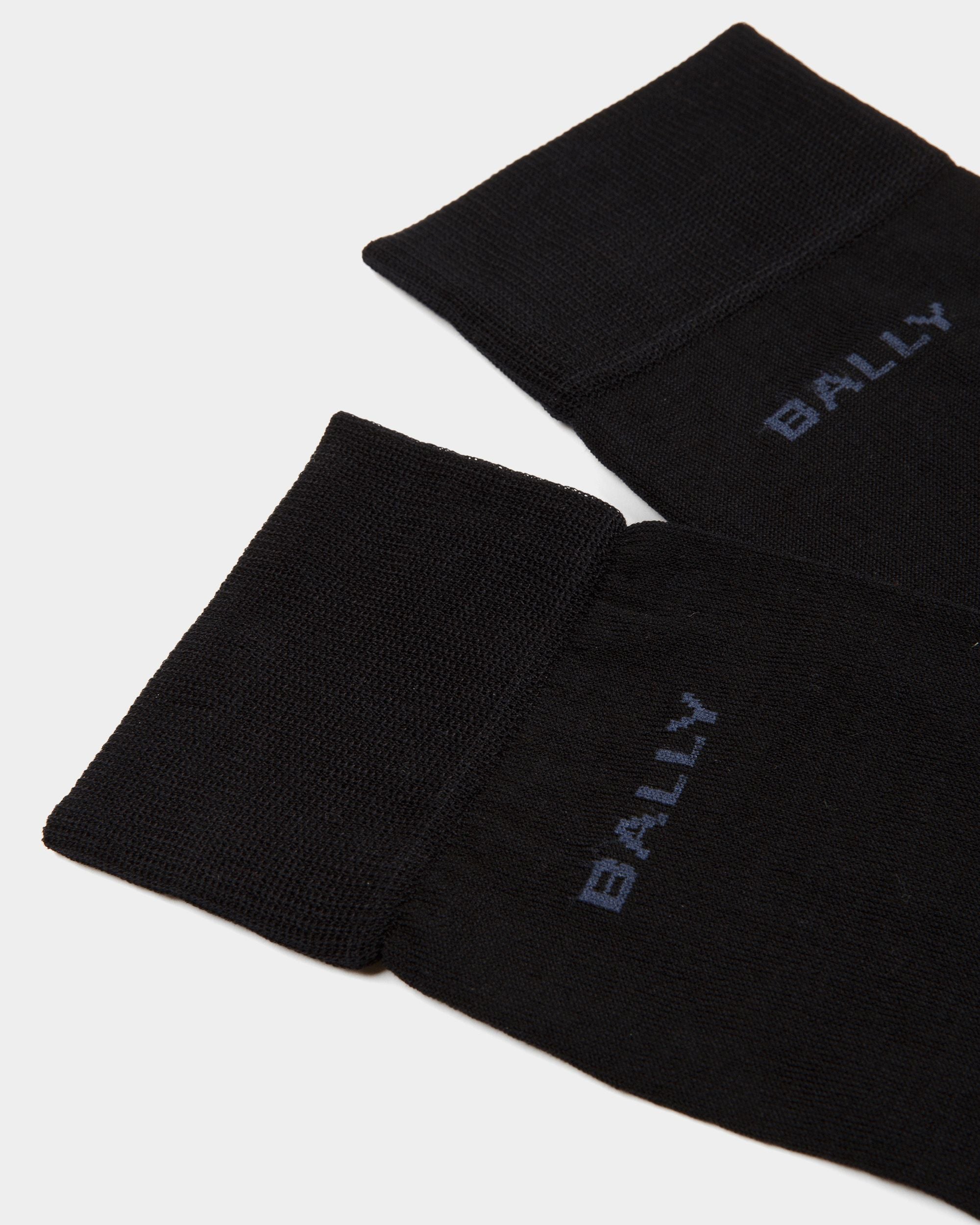 Bally Global - Logo Socks In Ink And Indigo Cotton Mix - Blue