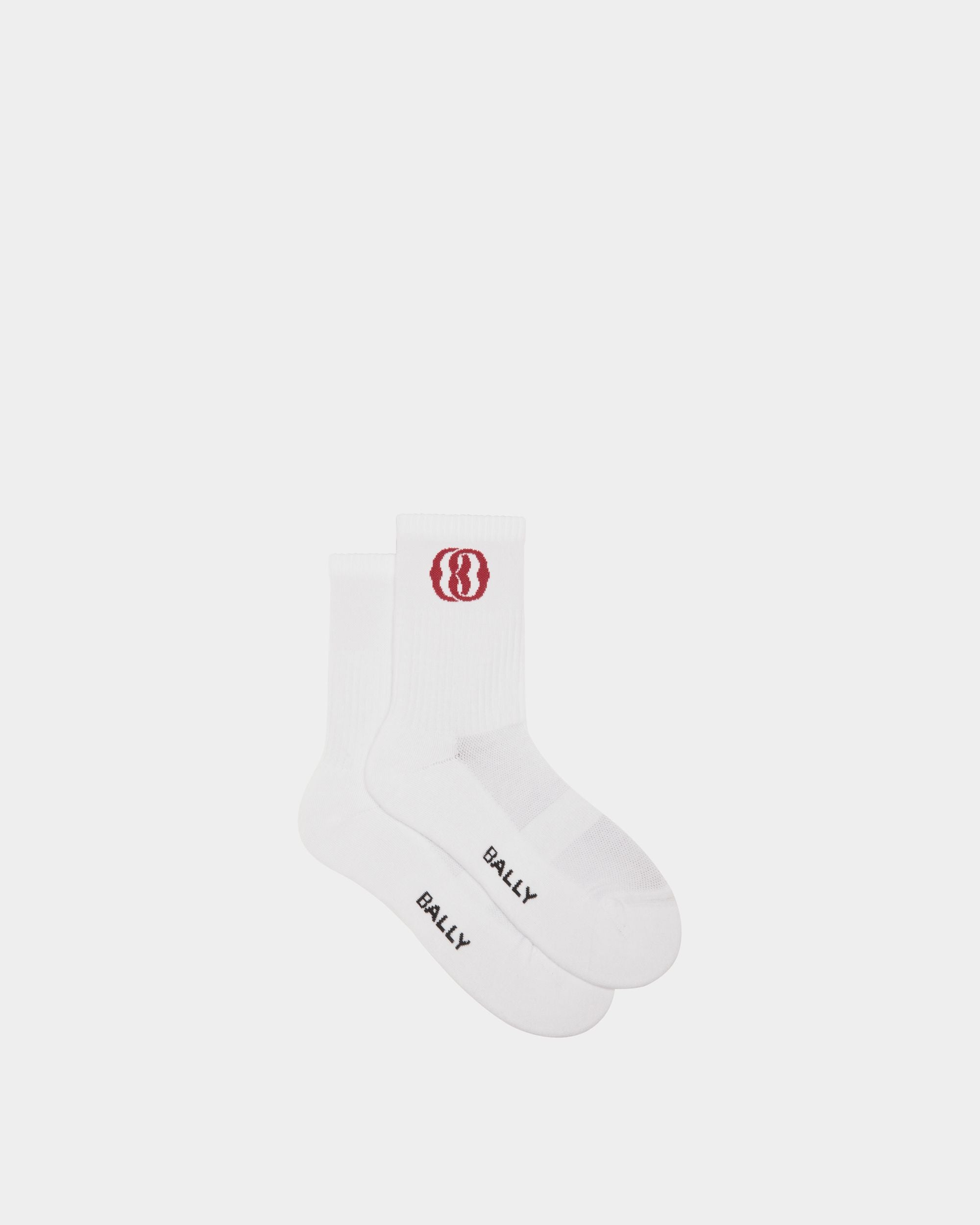 Bally Global - Emblem Socks In White Cotton - White