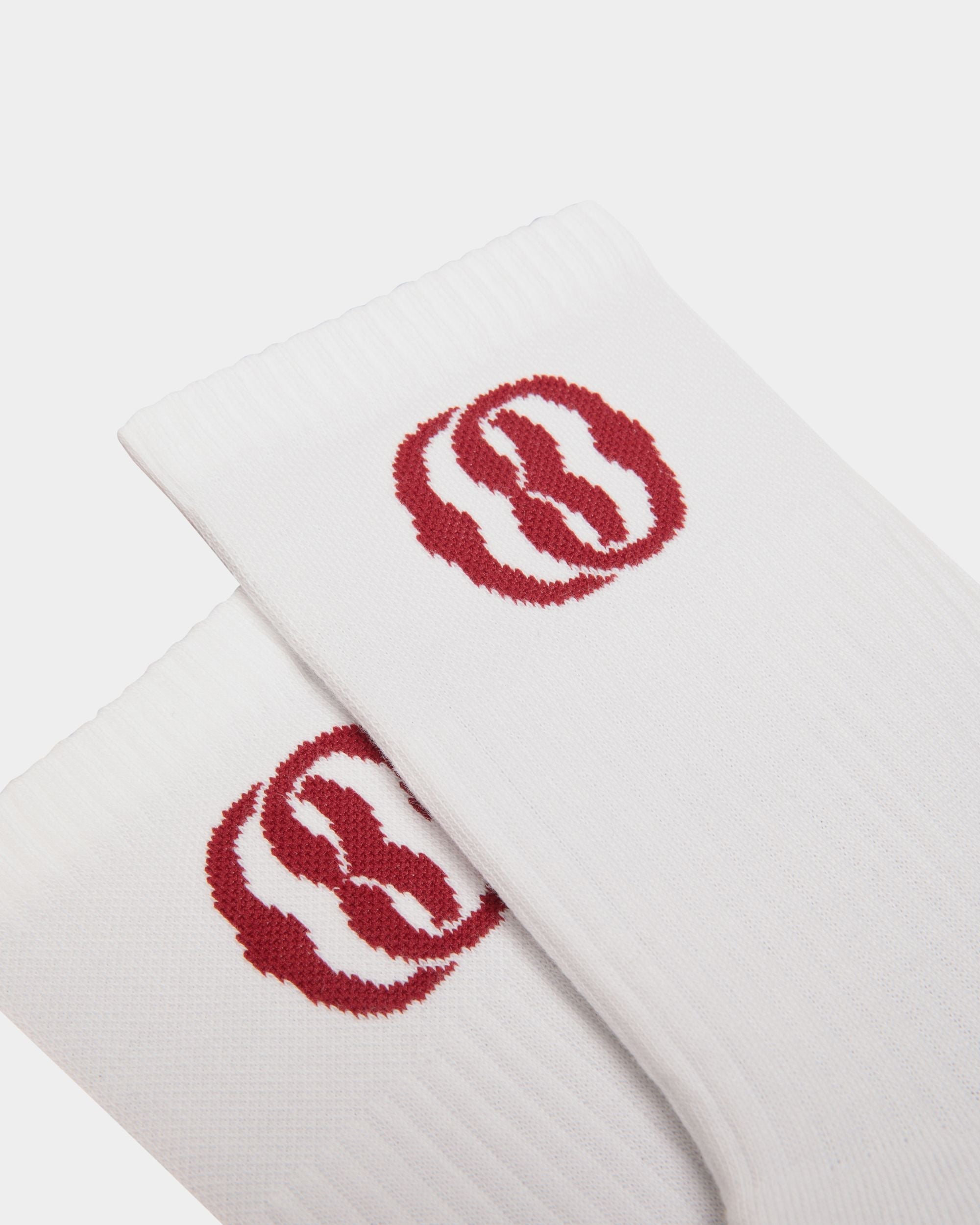 Bally Global - Emblem Socks In White Cotton - White