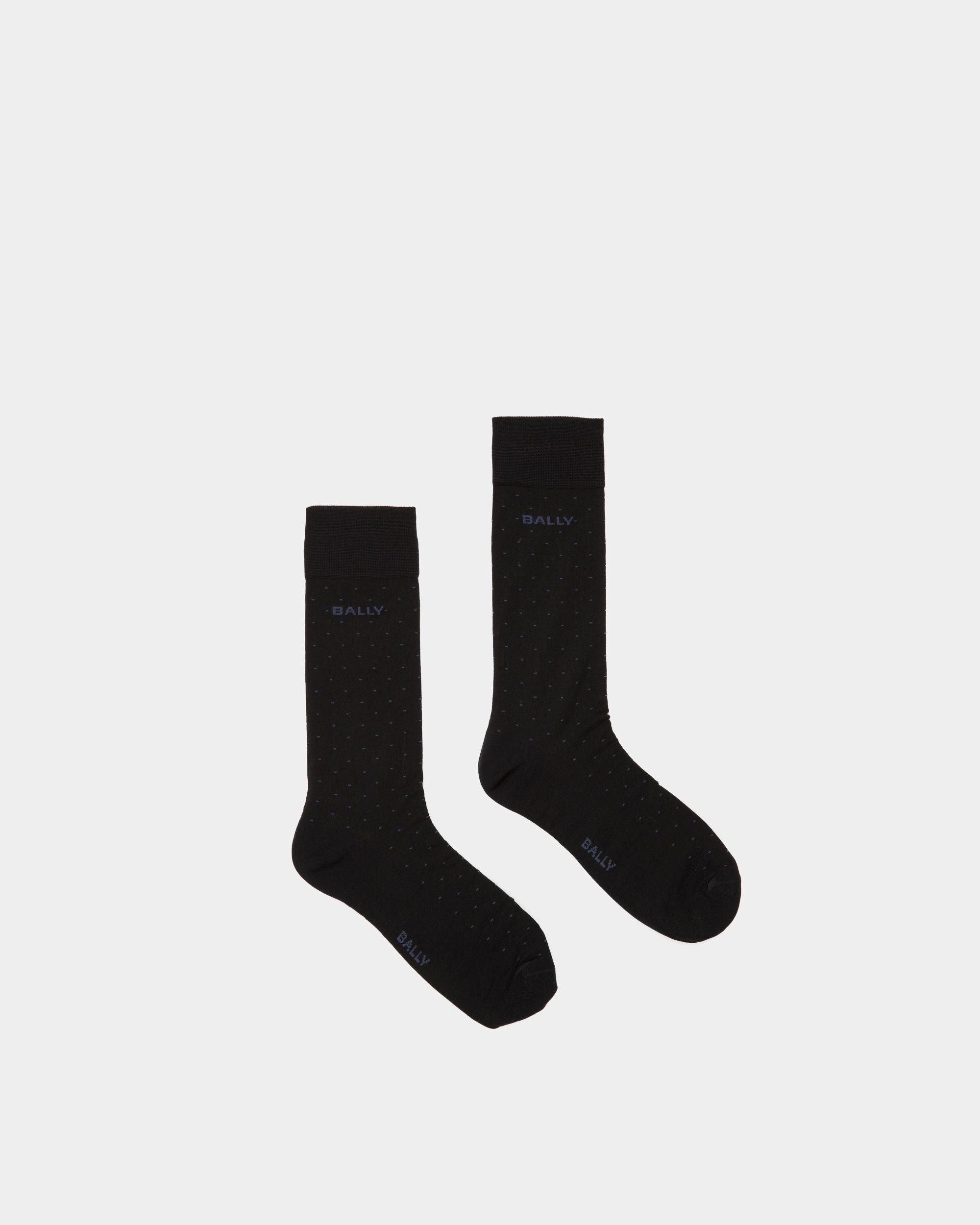 Bally Global - Logo Socks In Ink Cotton Mix - Blue
