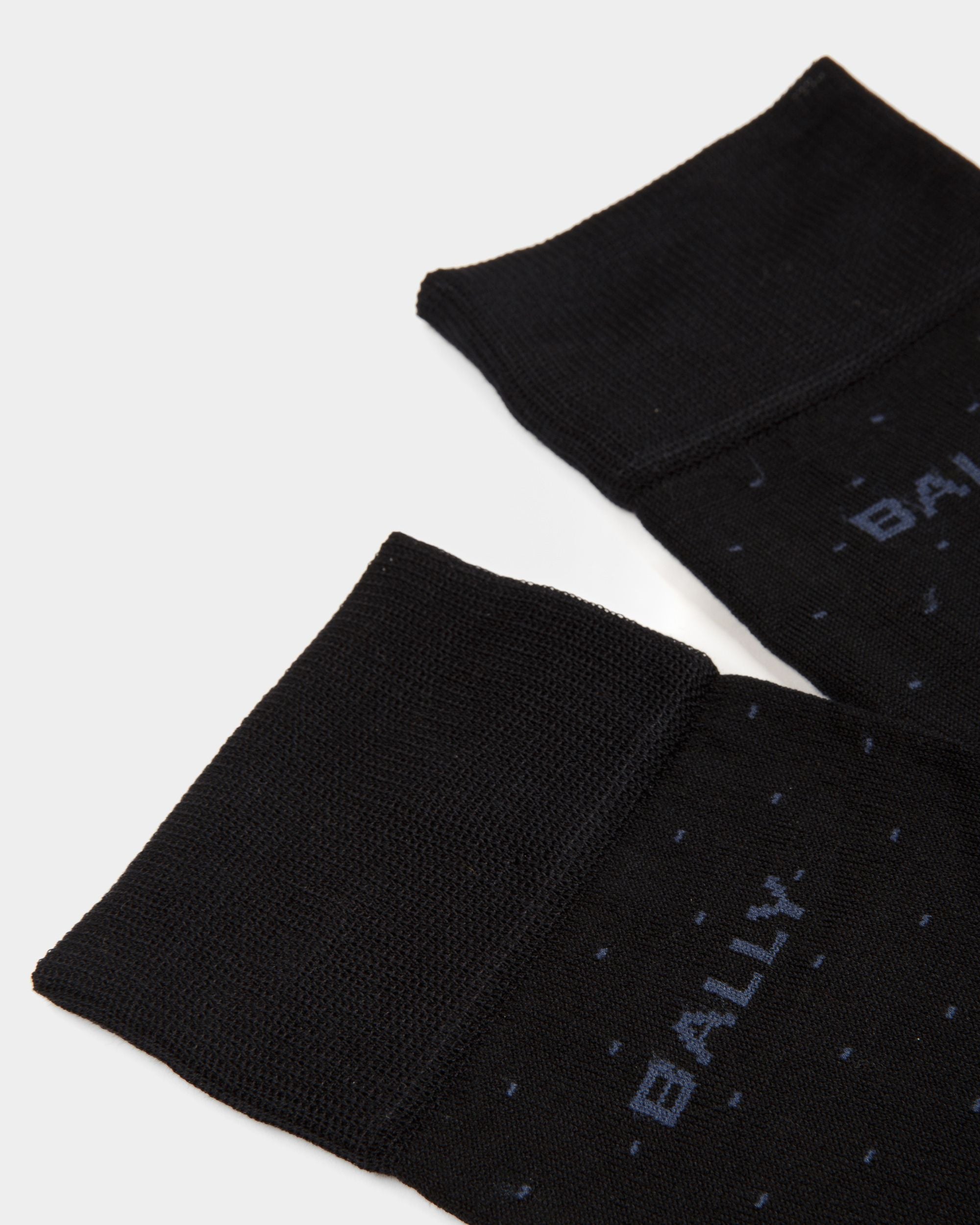 Bally Global - Logo Socks In Ink Cotton Mix - Blue